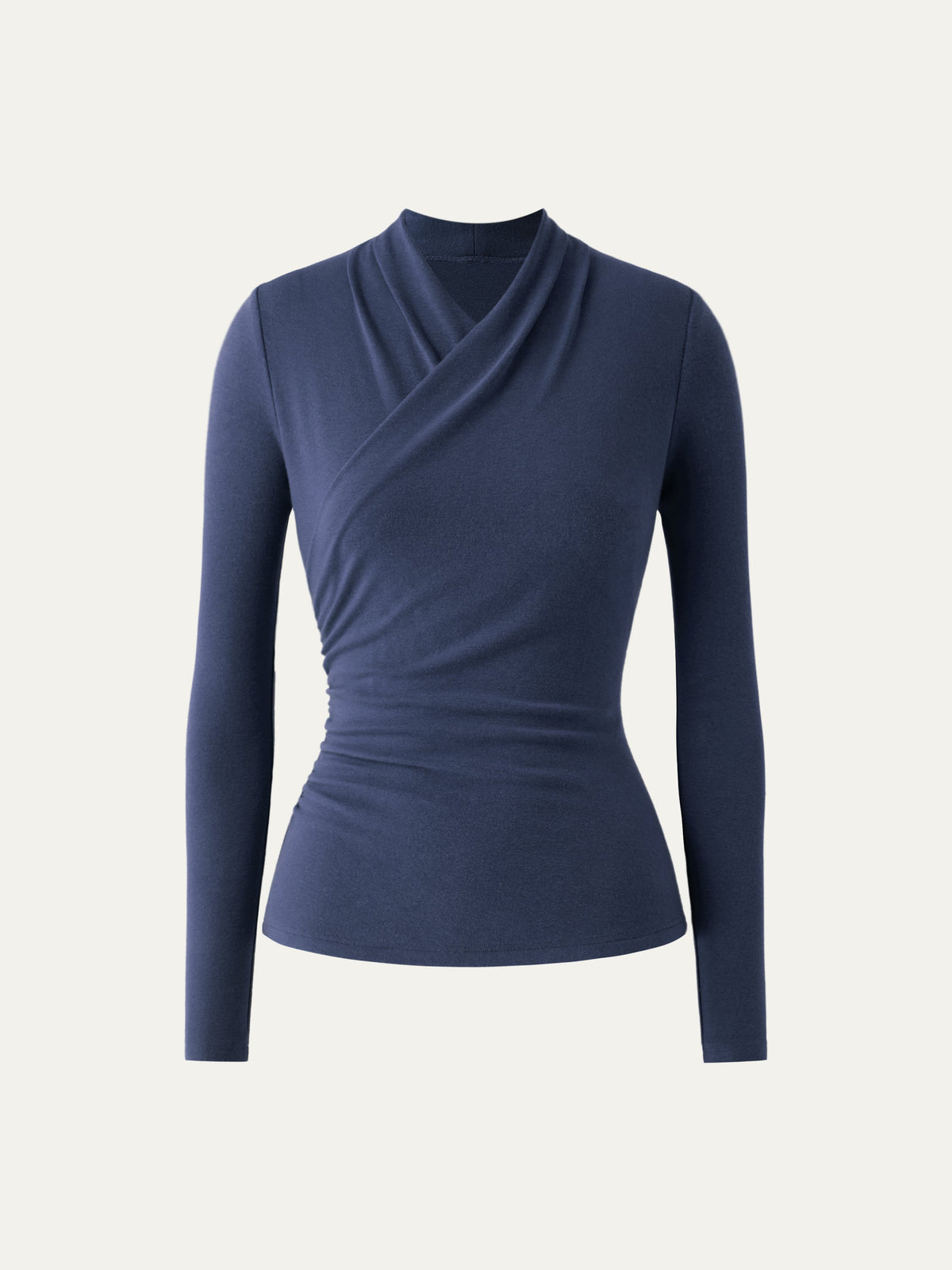 OGLmove Women's Eco-Mousse Surplice Long Sleeve Ruched Top