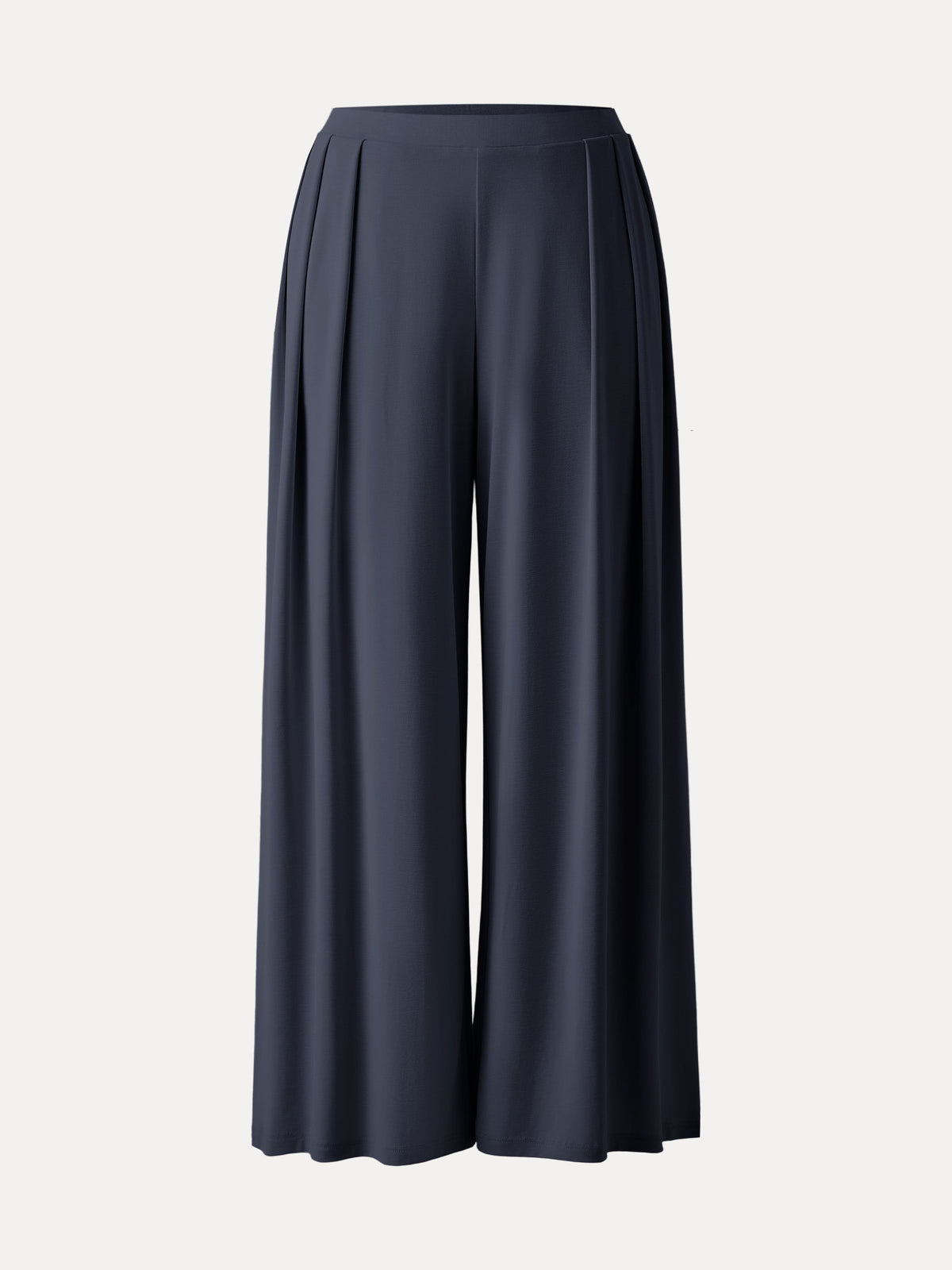 OGLmove Women's Sandwashed Mid-Rise Pleated Wide-Leg Palazzo Pants with Pockets