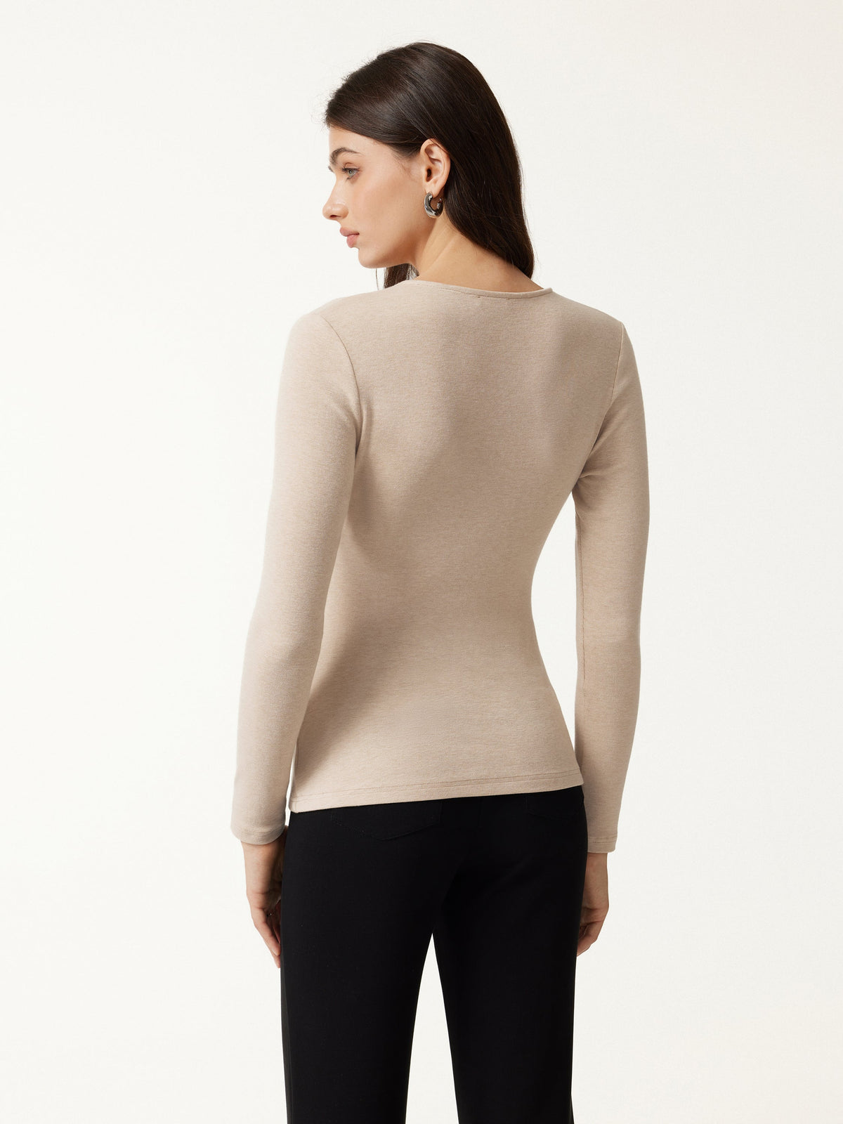 OGLmove Women's Surplice Long Sleeve Asymmetrical Hem Top
