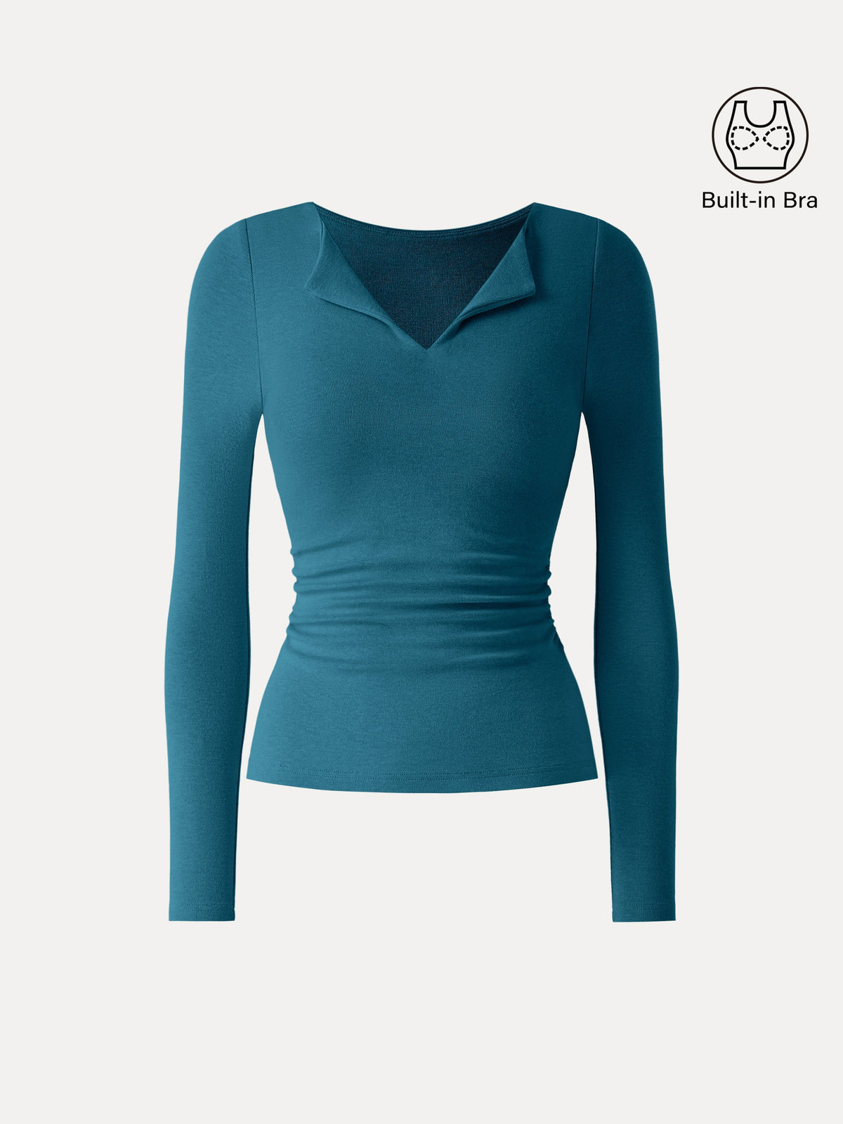 OGLmove Women's Eco-Mousse® Flapped V-Neck Ruched Bra Top