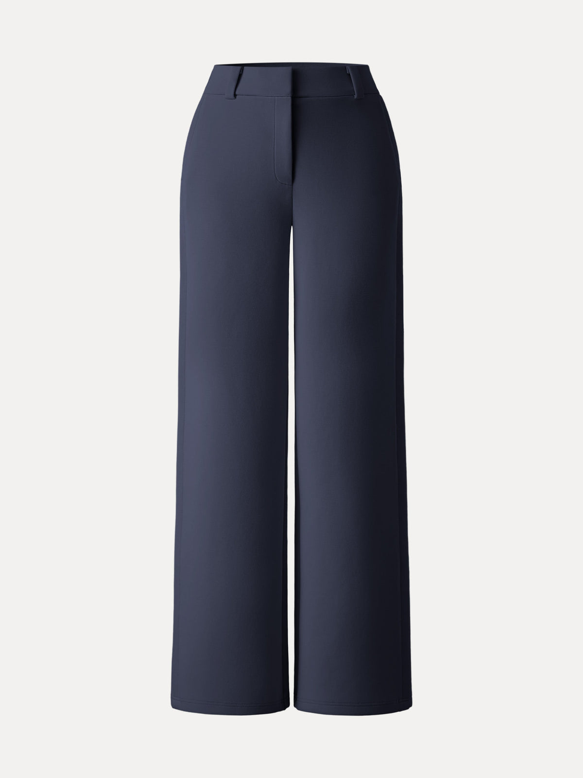 OGLmove Women's Stretchy Mid-Rise Fly-Front Wide-Leg Trousers