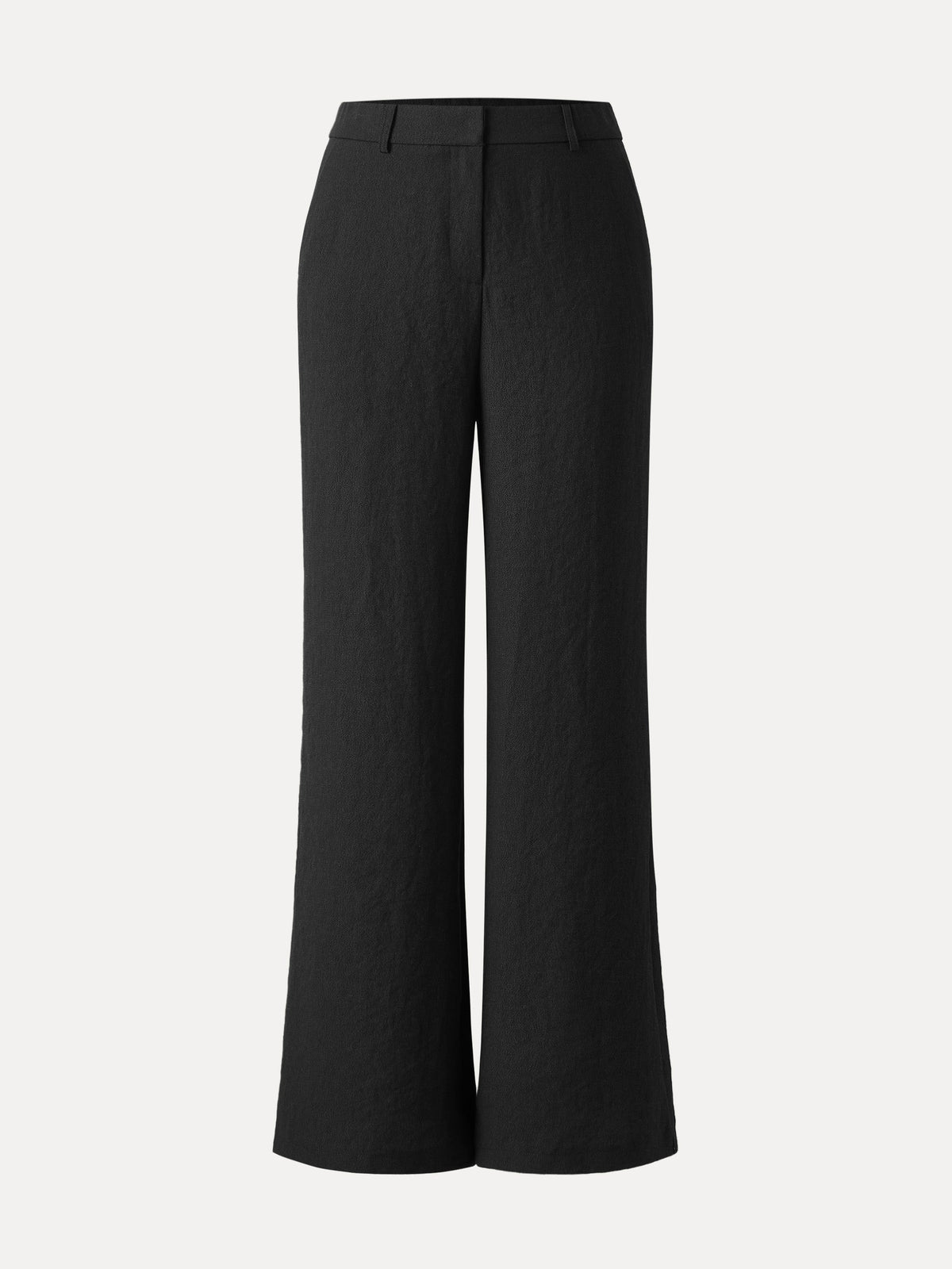 OGLmove Women's European Linen-Like Mid Rise Flared Pant with Pockets