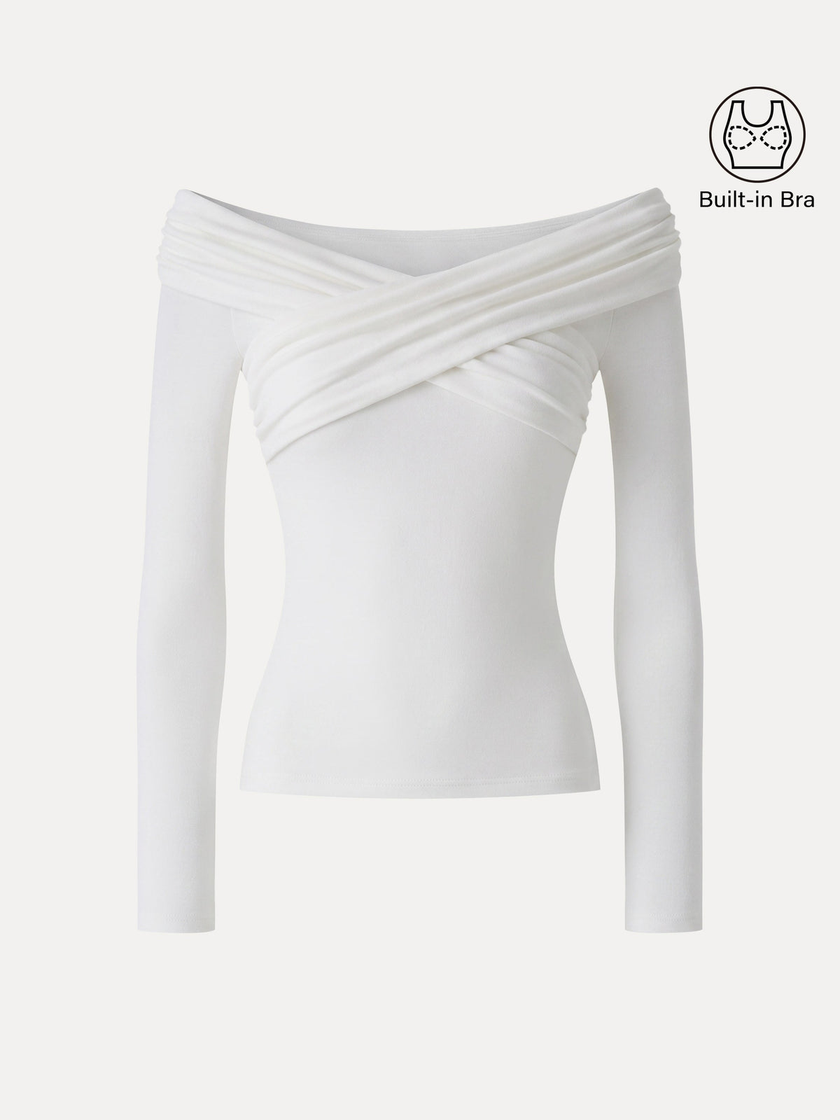 OGLmove Women's Eco-Mousse® Surplice Ruched Long Sleeve Bra Top