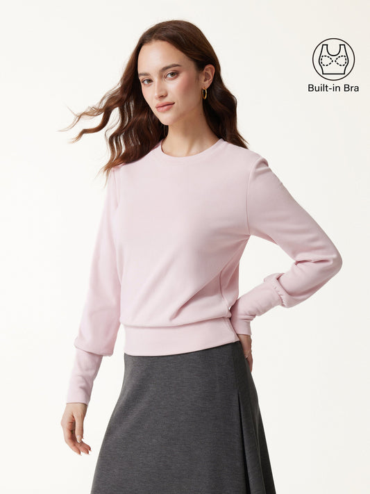 OGLmove Women's Eco-Mousse Crewneck Brushed Brami Top