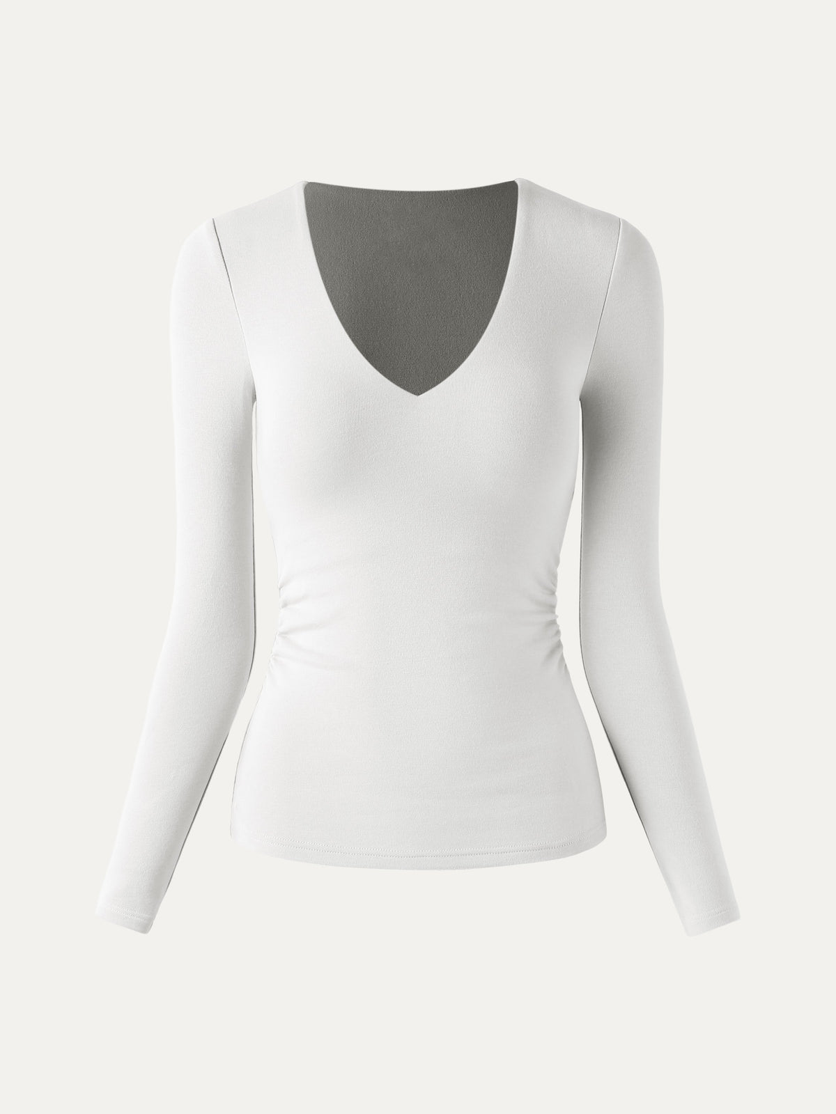 OGLmove Women's Eco-Mousse® V-Neck Long Sleeve Side-Tuck Bra Top