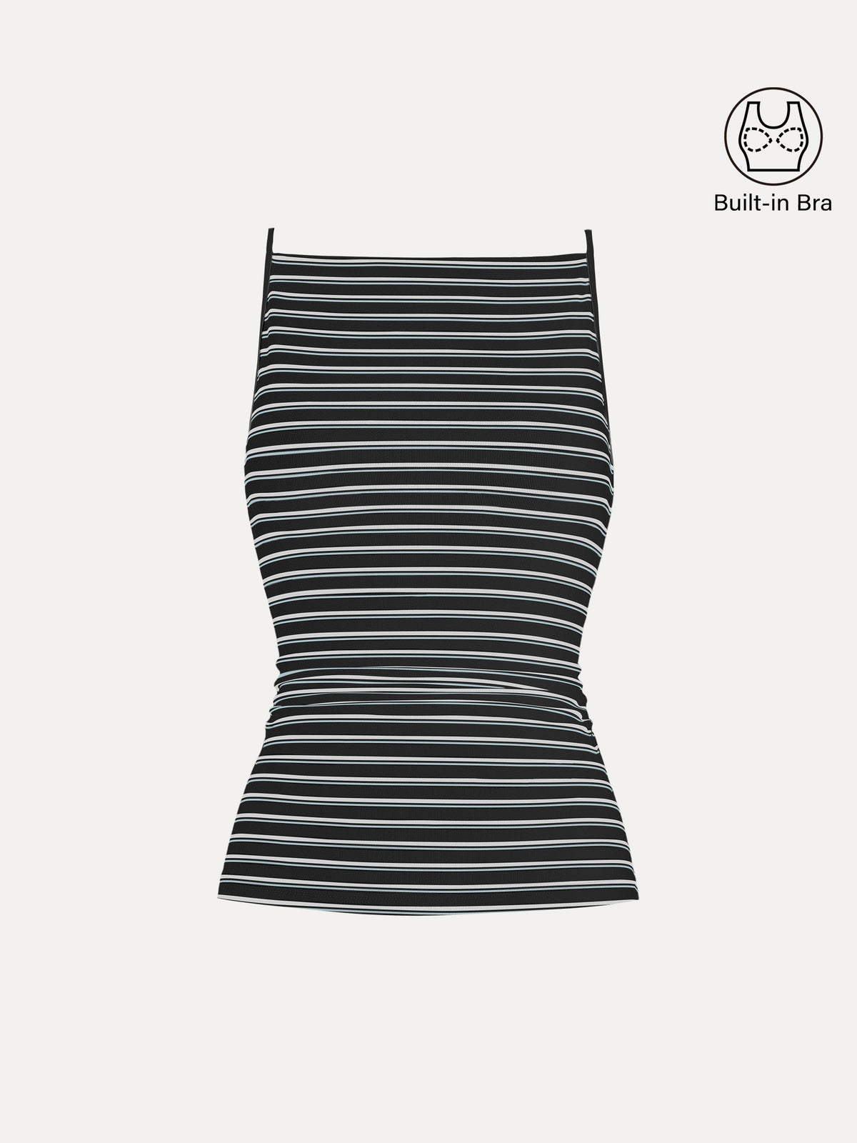 OGLmove Women's Striped Side Ruched Spaghetti Airy Bra Tank