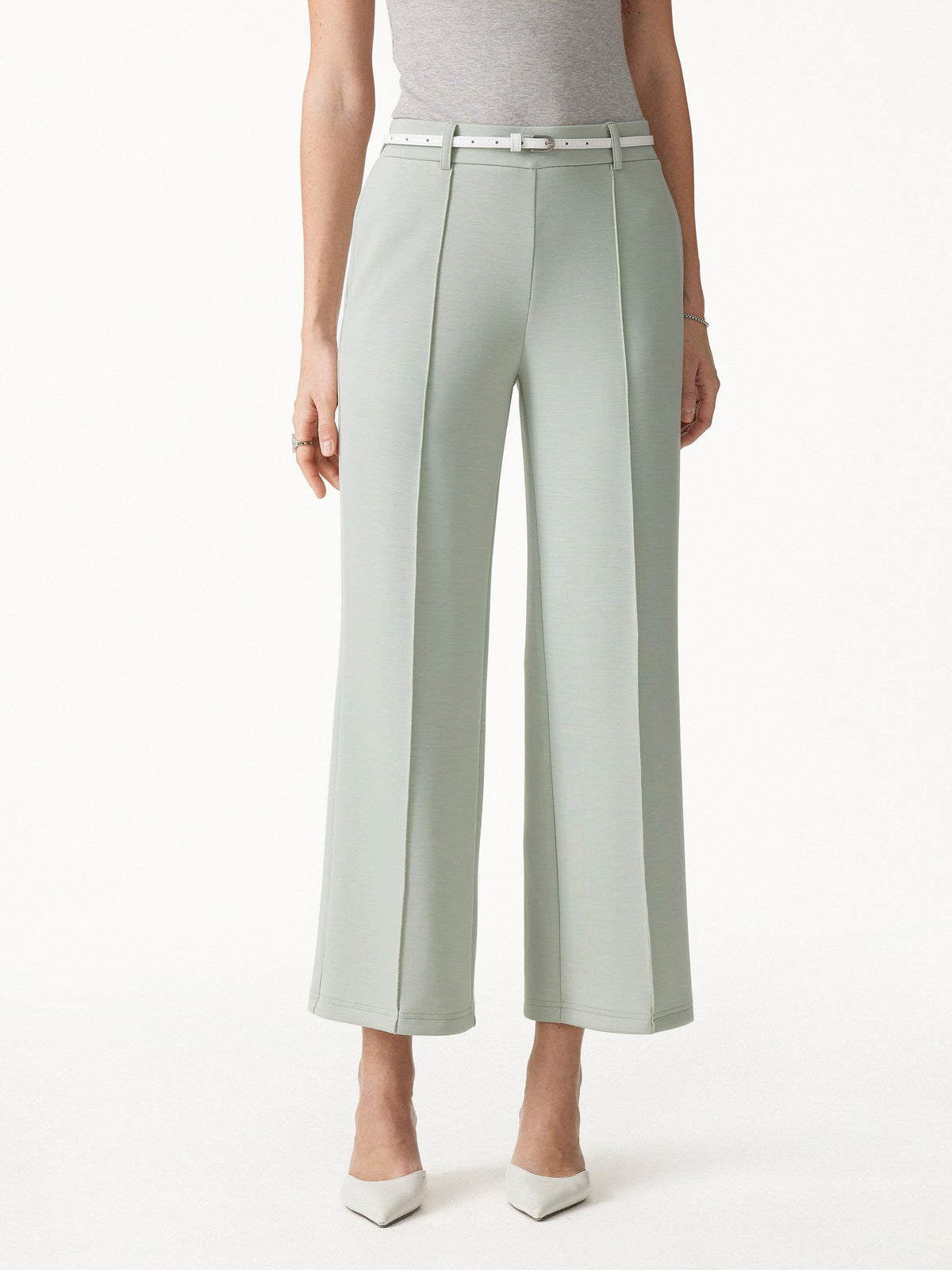 OGLmove Women's Lyocell Spacer Knit Cropped Straight-Leg Pants