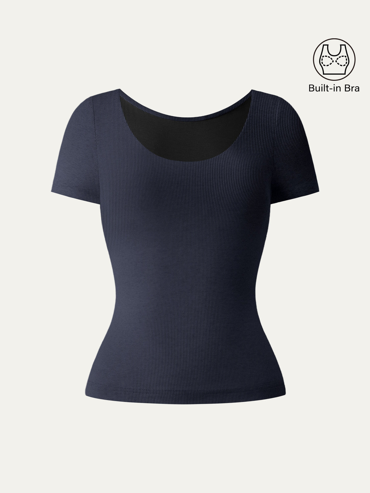 OGLmove Women's Scoop Neck Short Sleeve Cotton New Airy Bra Top