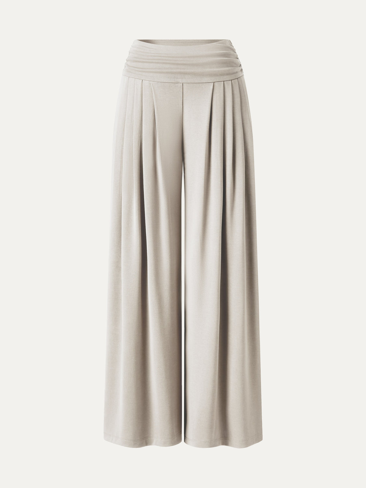 OGLmove Women's Sandwashed Flowy Tucked Palazzo Pants with Pockets