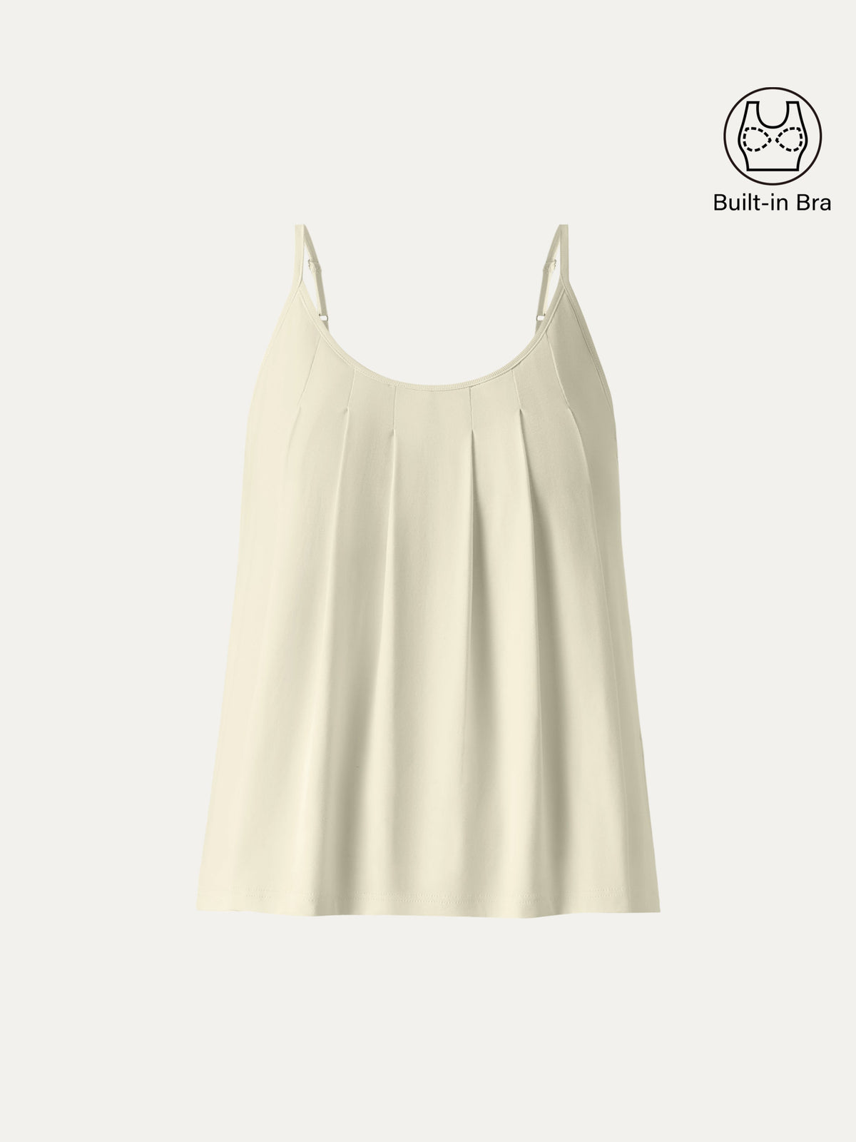 OGLmove Women's U-Neck Pleated Spaghetti Bra Tank