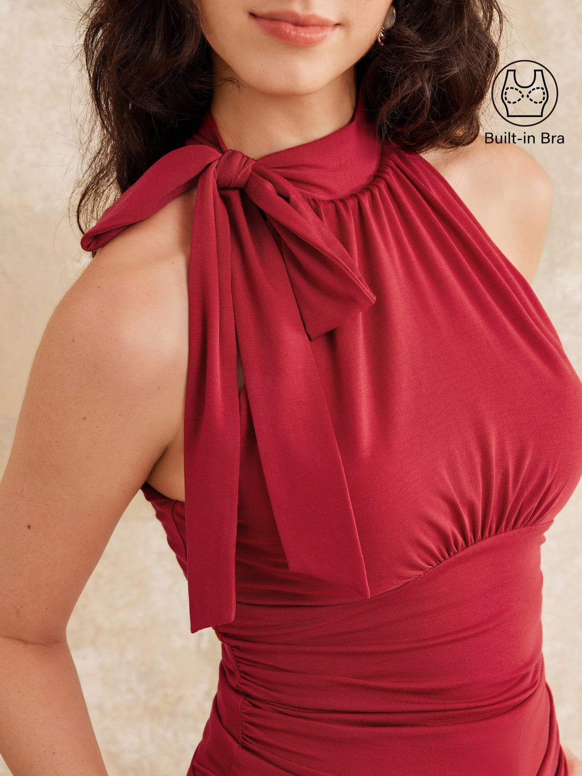 OGLmove Women's Side Ruched High Tie Neck Bra Tank