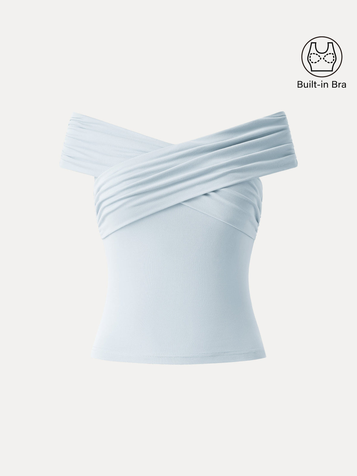 OGLmove Women's Criss Cross Off Shoulder Airy Bra Top
