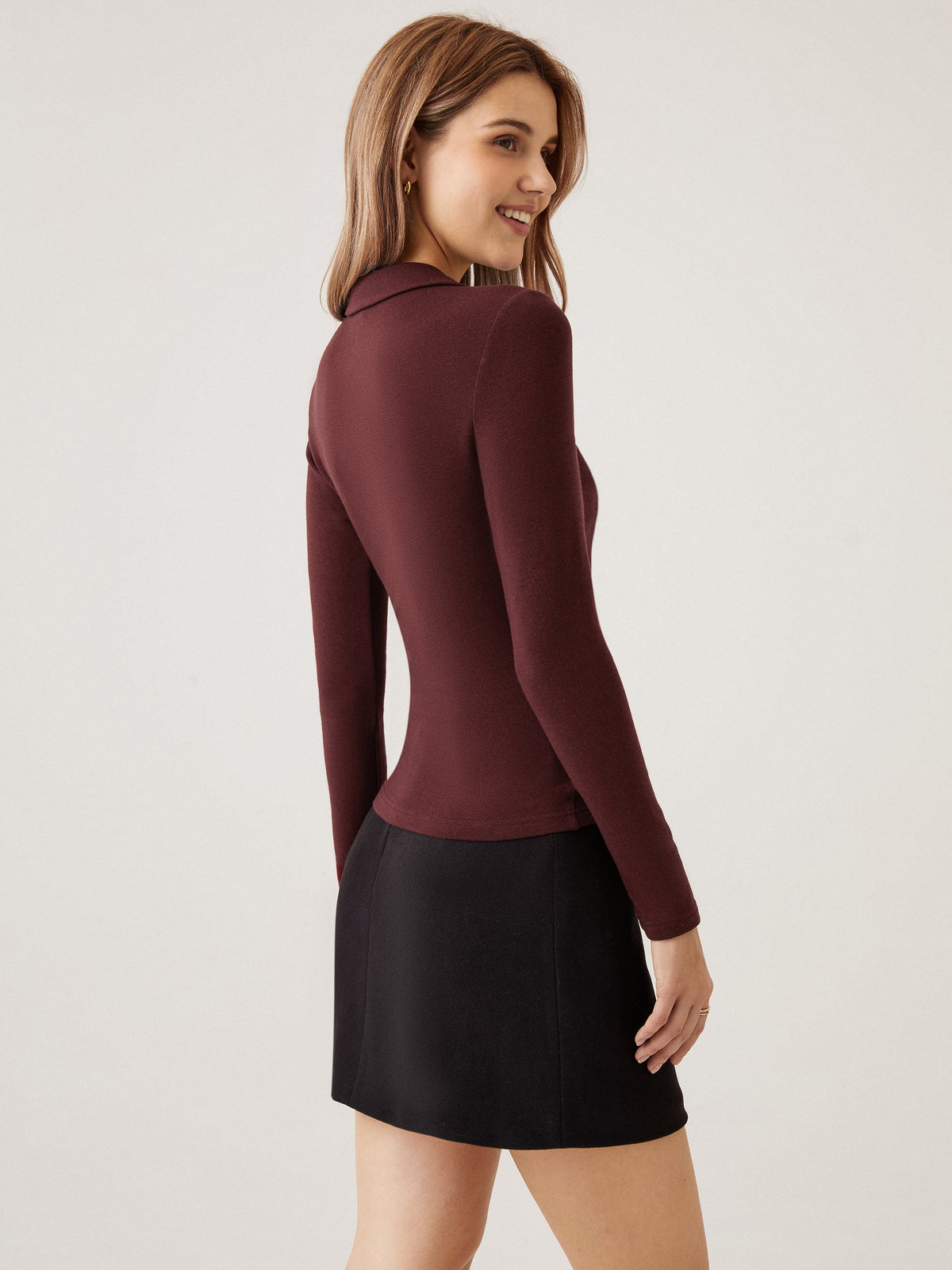 OGLmove Women's Eco-Mousse Collared Surplice Top