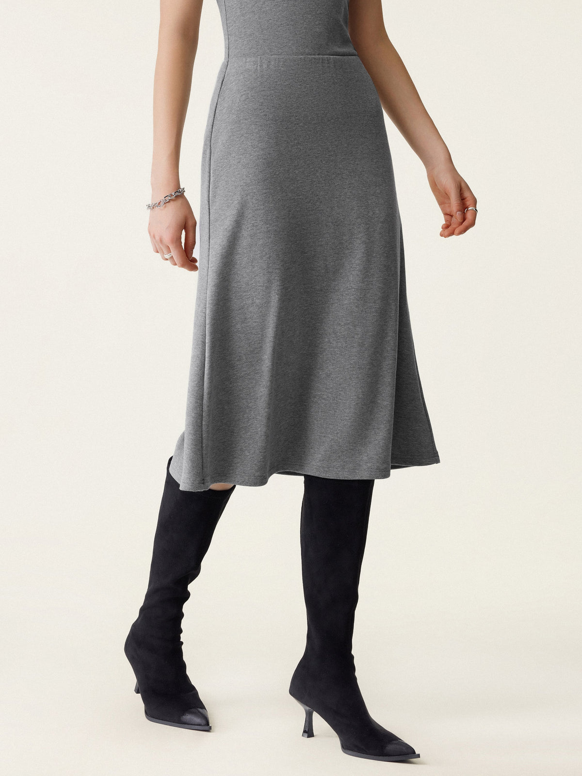 OGLmove Women's Surplice Banded Hem Top and Midi Skirt Set