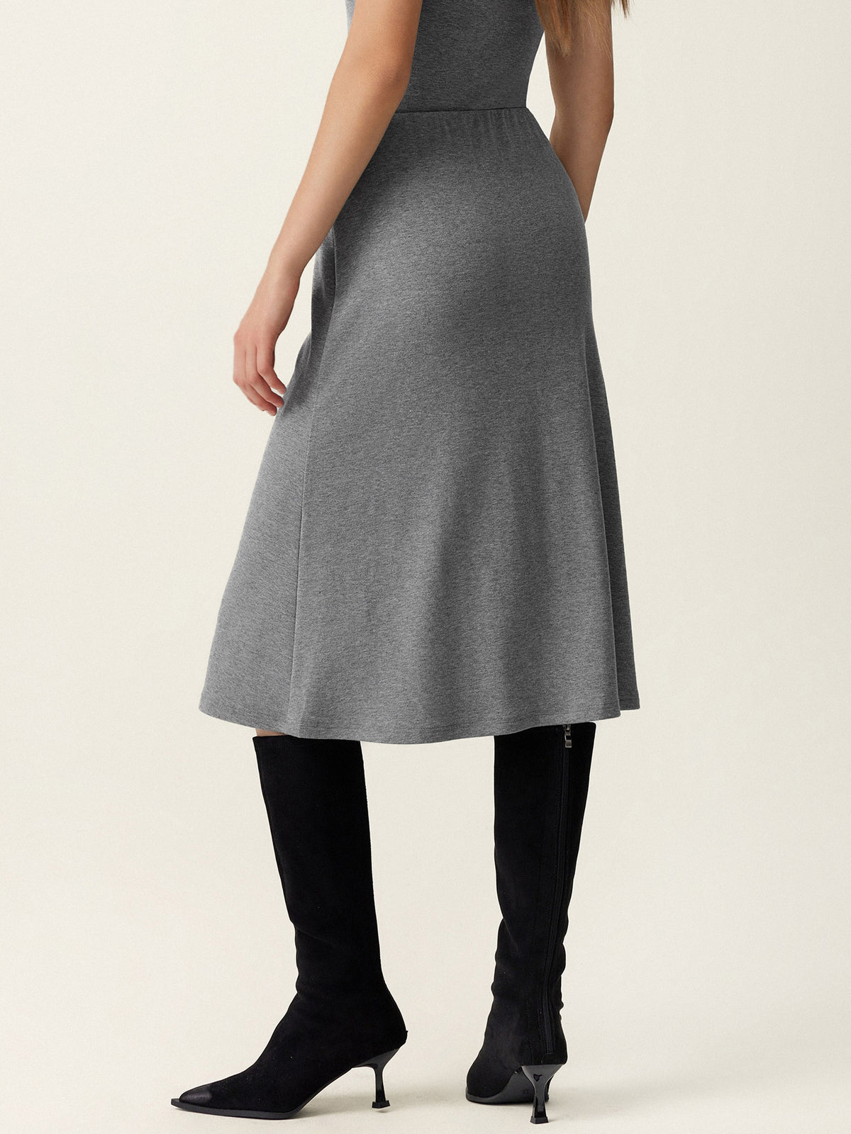 OGLmove Women's Eco-Mousse Collared Surplice Top & Midi Skirt Set