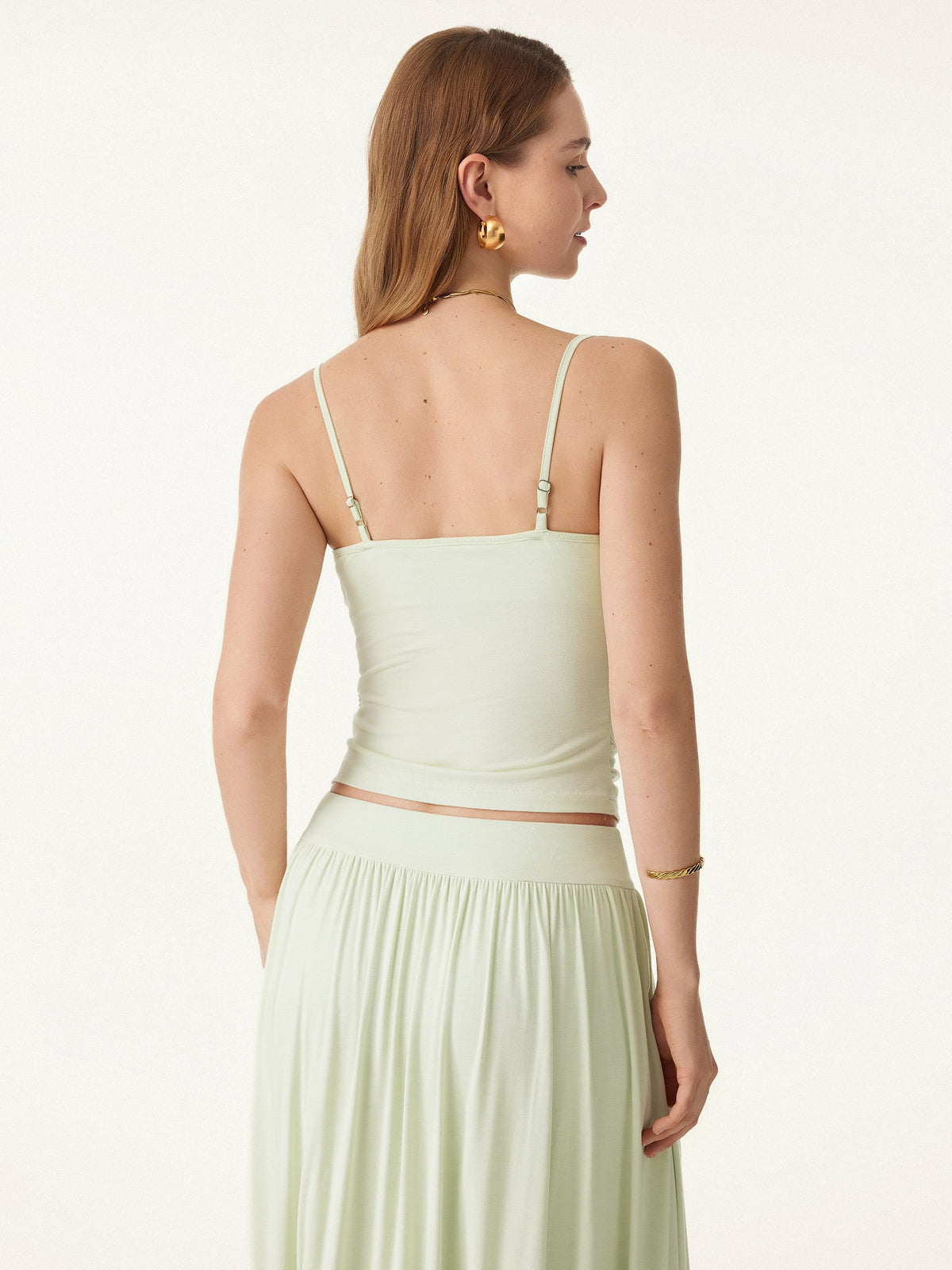 OGLmove Women's Adjustable Spaghetti Straps New Airy Bra Tank Pastel Lily