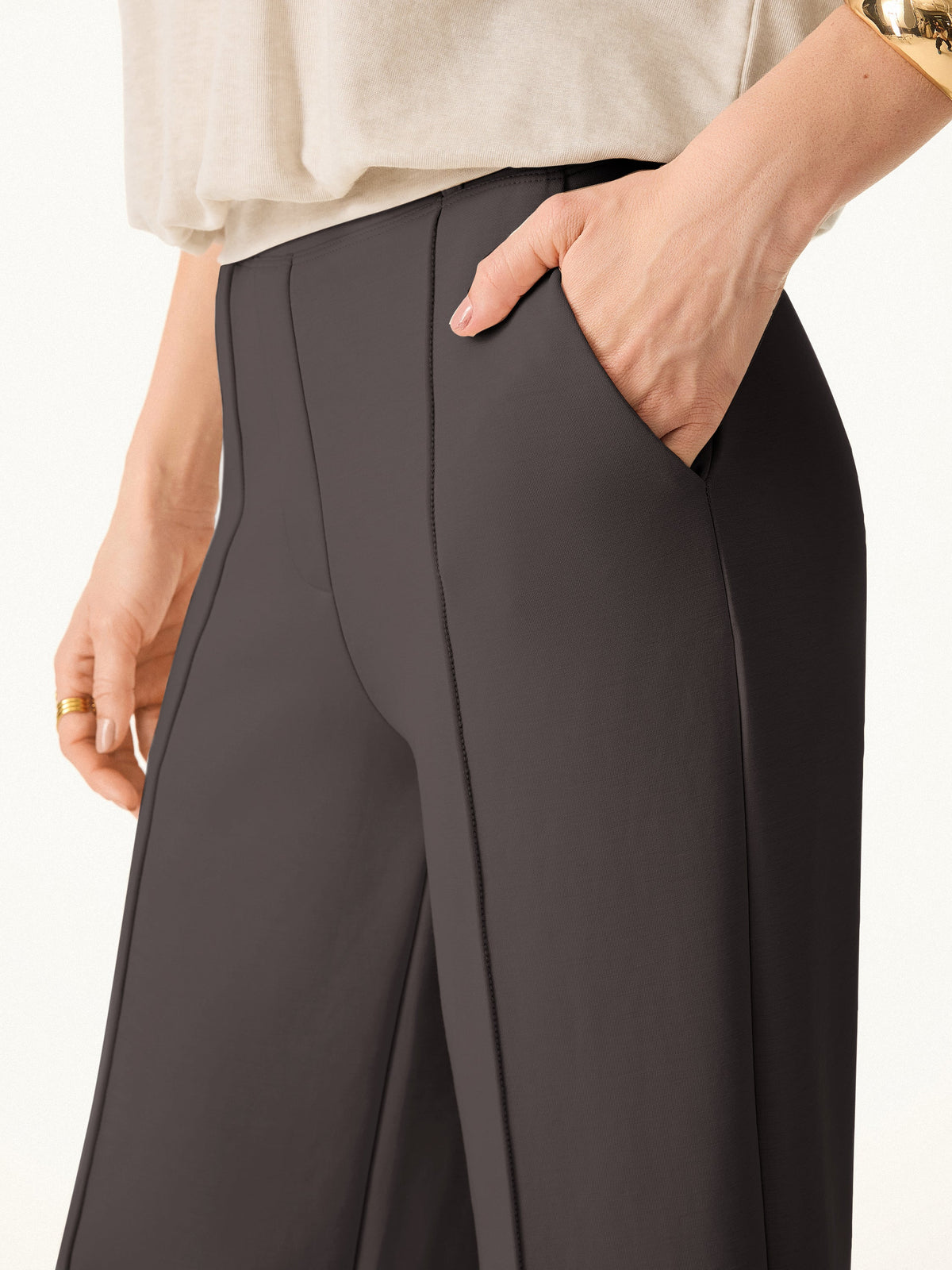 OGLmove Women's Wrinkle-Resistant Mid Rise Straight Leg Pants