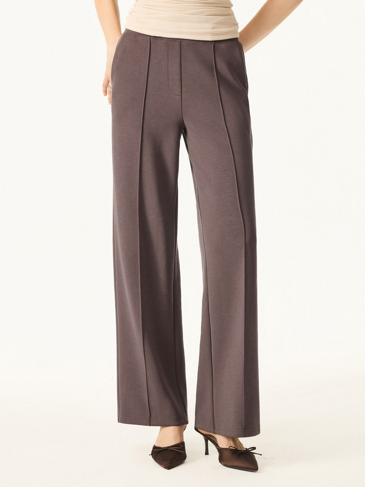 OGLmove Women's Wrinkle-Resistant Mid Rise Straight Leg Pants