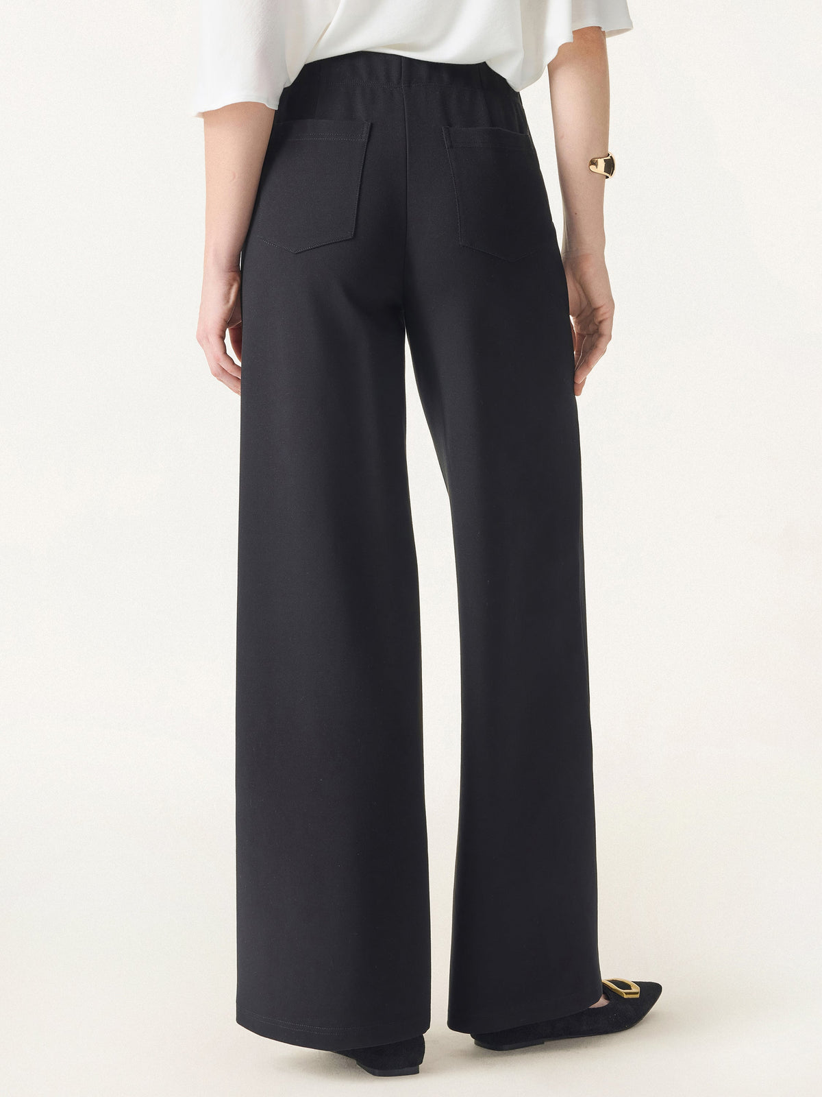 OGLmove Women's Ponte High-Rise Wide-Leg Pants with Pockets