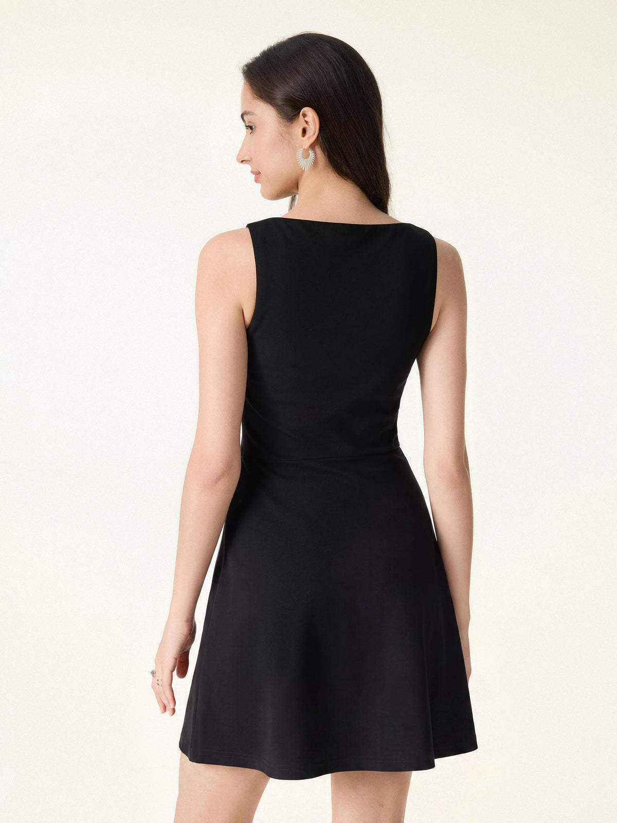 OGLmove Women's Boatneck Fit-and-Flare Mini Bra Dress