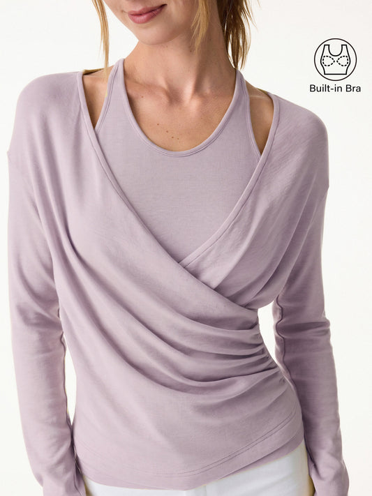 OGLmove Women's Two-Piece Set Cami with Surplice Top