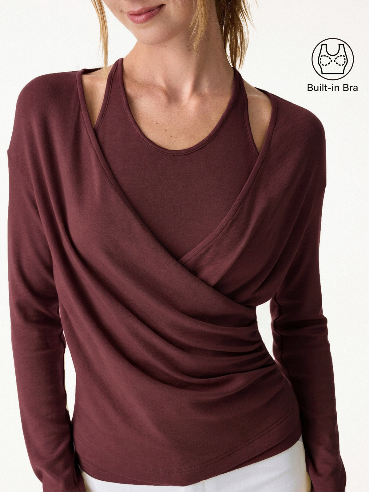 OGLmove Women's 2-Piece Eco-MiyaMoon® Cami & Surplice Top Set