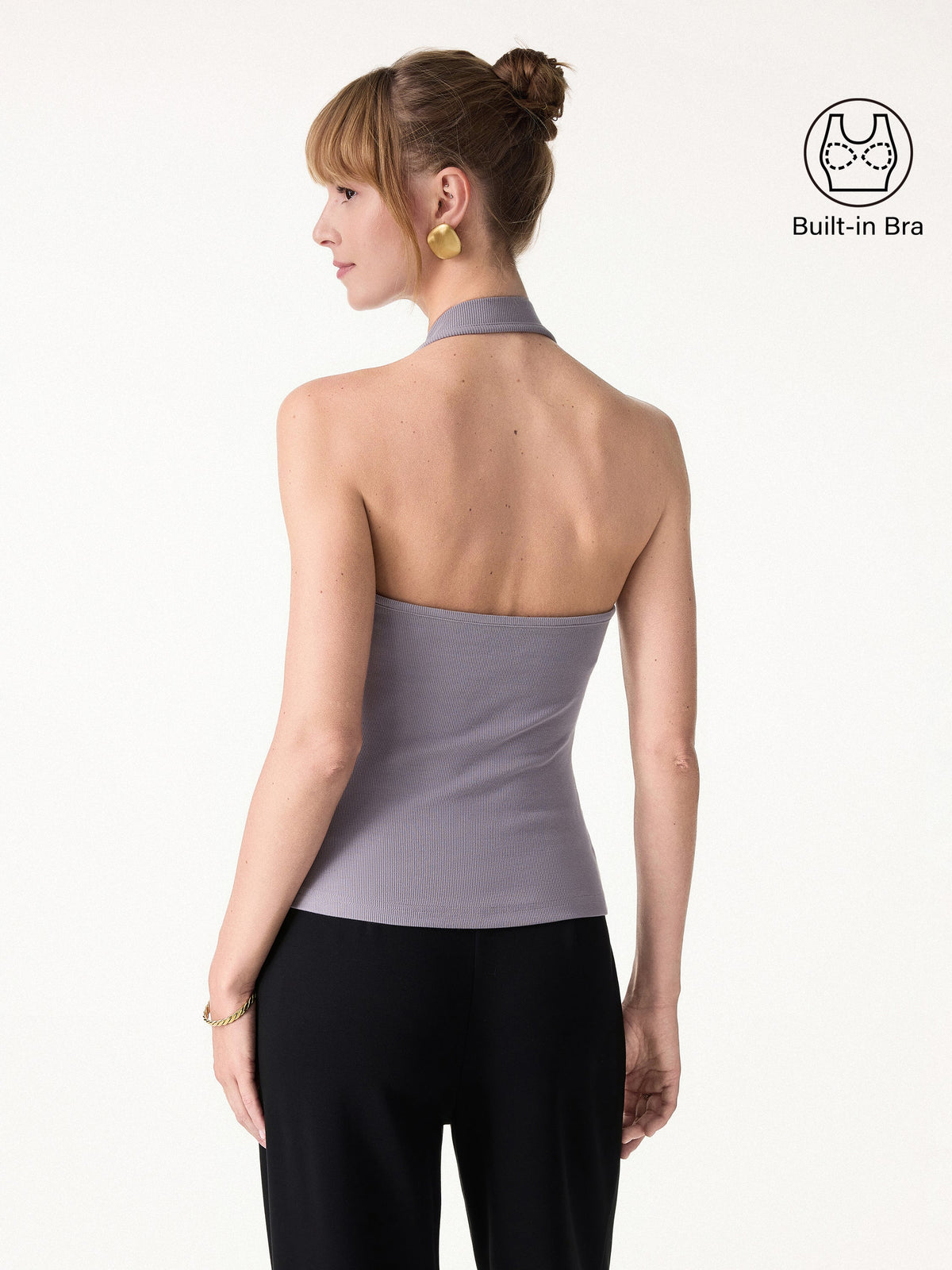 OGLmove Women's Plantive Halter Neck Open Back Bra Tank