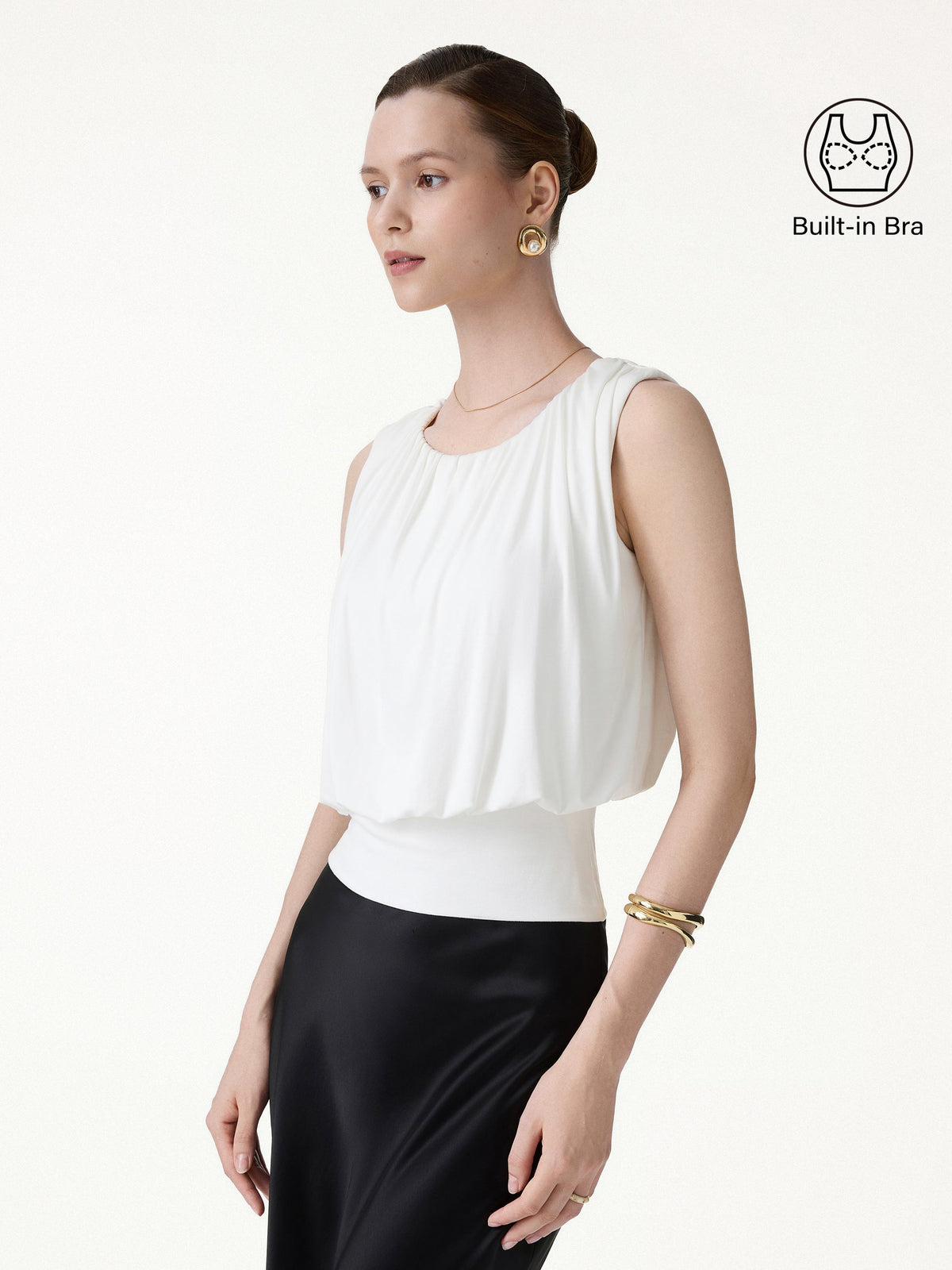 OGLmove Women's Gathered Sleeveless Bra Top