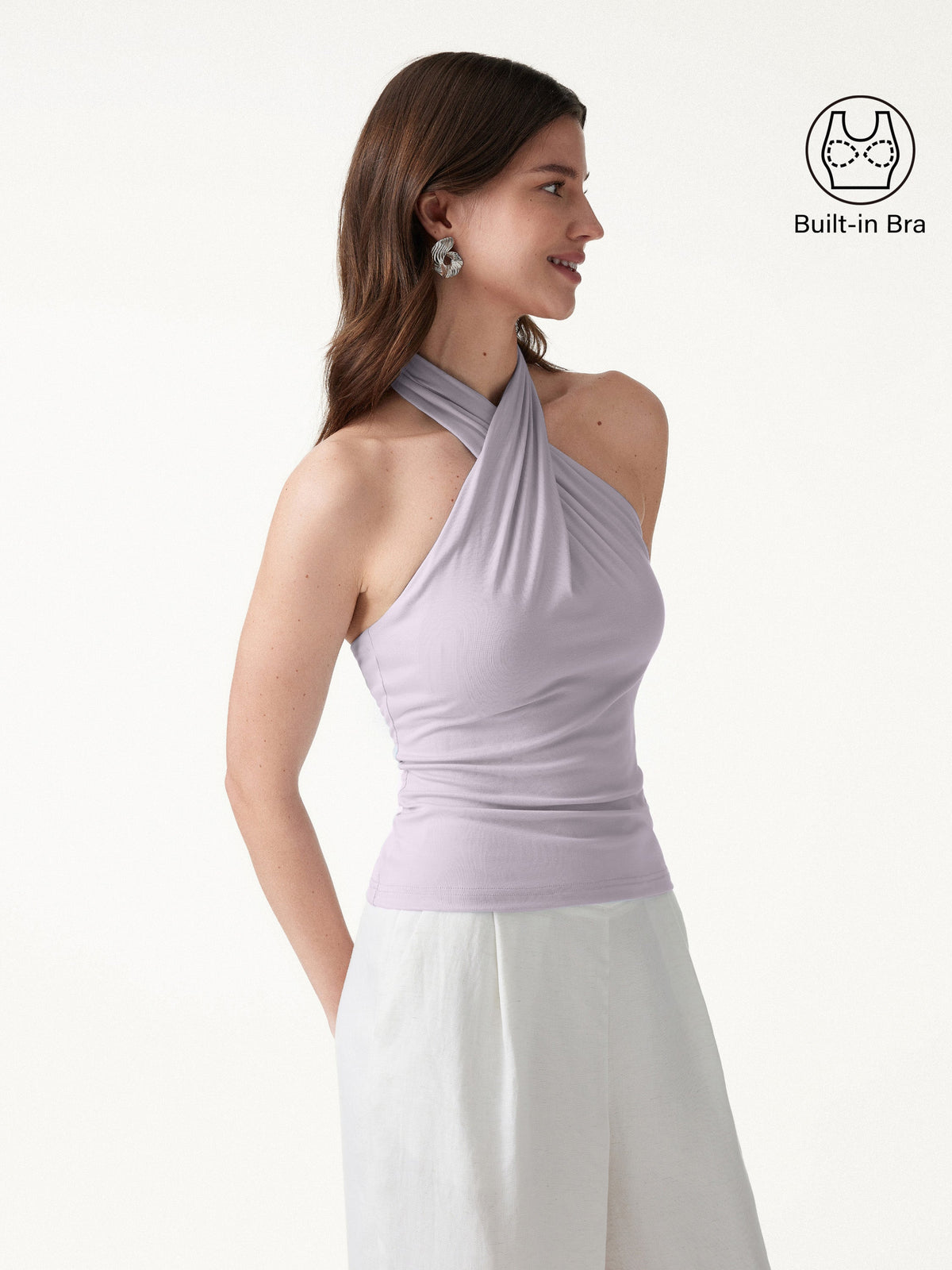 OGLmove Women's Crisscross Halter Neck Going-Out Bra Top