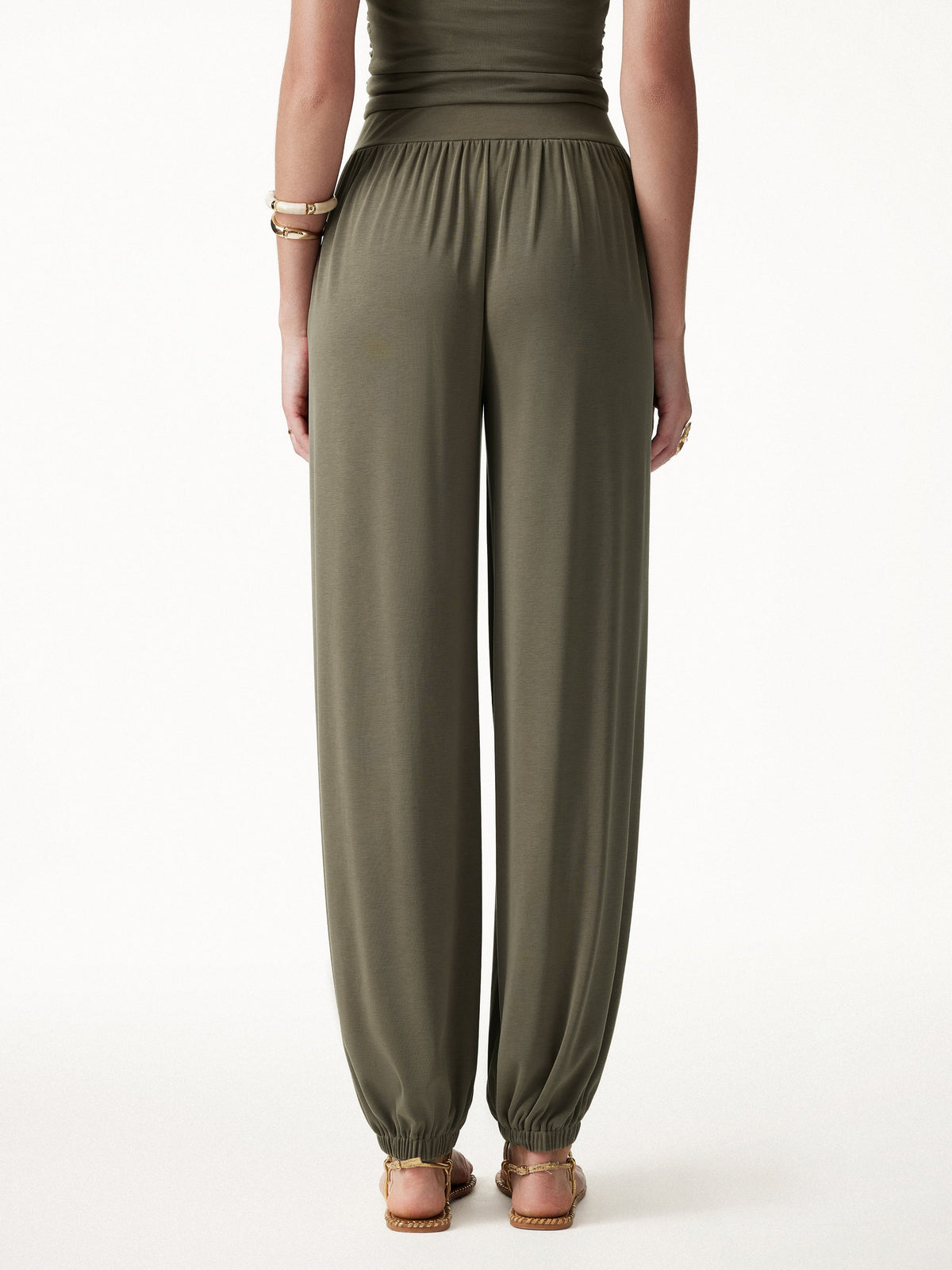OGLmove Women's Sandwashed Modal High Rise Balloon Pants