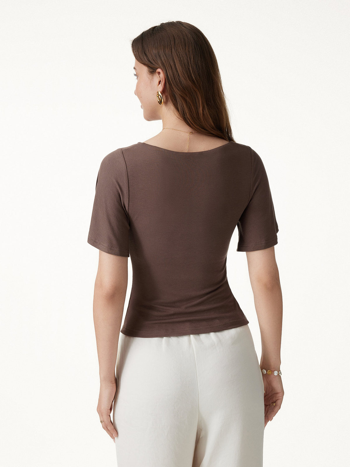 OGLmove Women's Cowl Neck Flutter Sleeve Bra Top