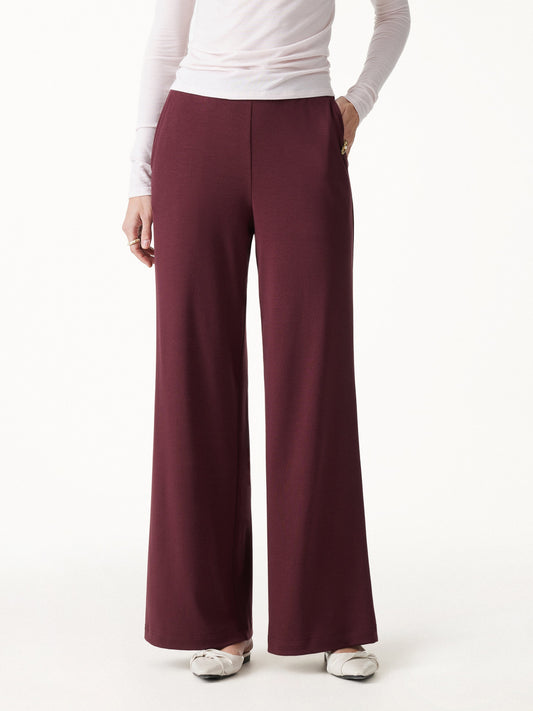 OGLmove Women's Lyocell Wool Mid-Rise Wide-Leg Pull-On Pants
