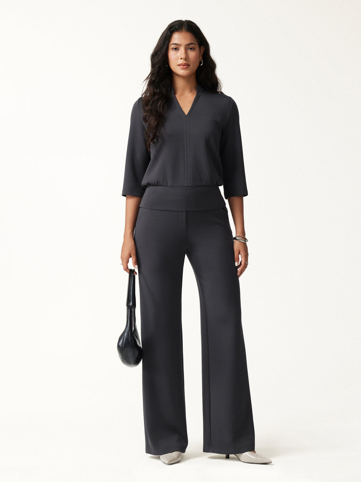 OGLmove Women's TravelEase Lyocell Spacer High-Rise Wide Leg Pants