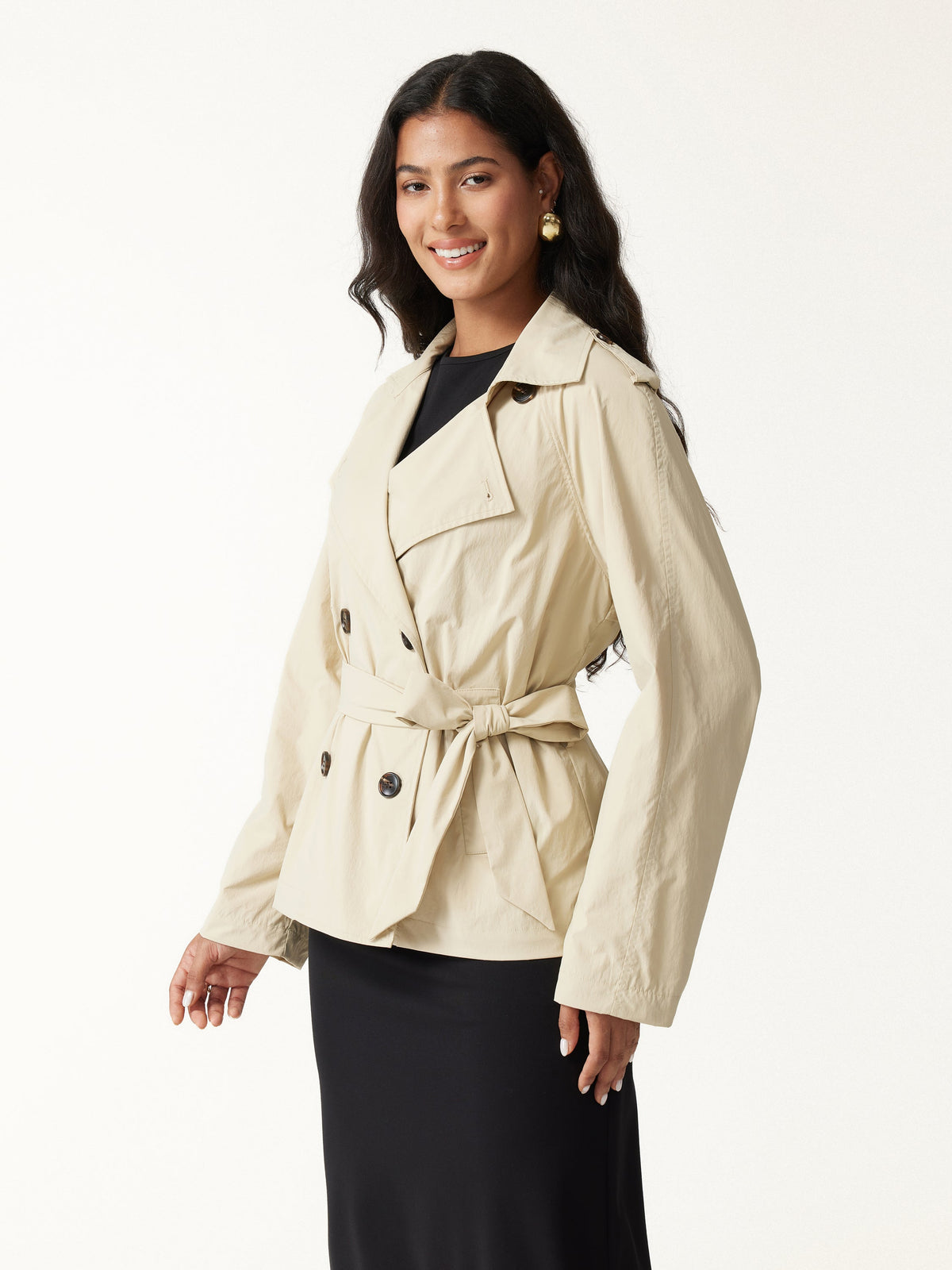 OGLmove Women's Water-Repellent Peak Collar Trench Jacket