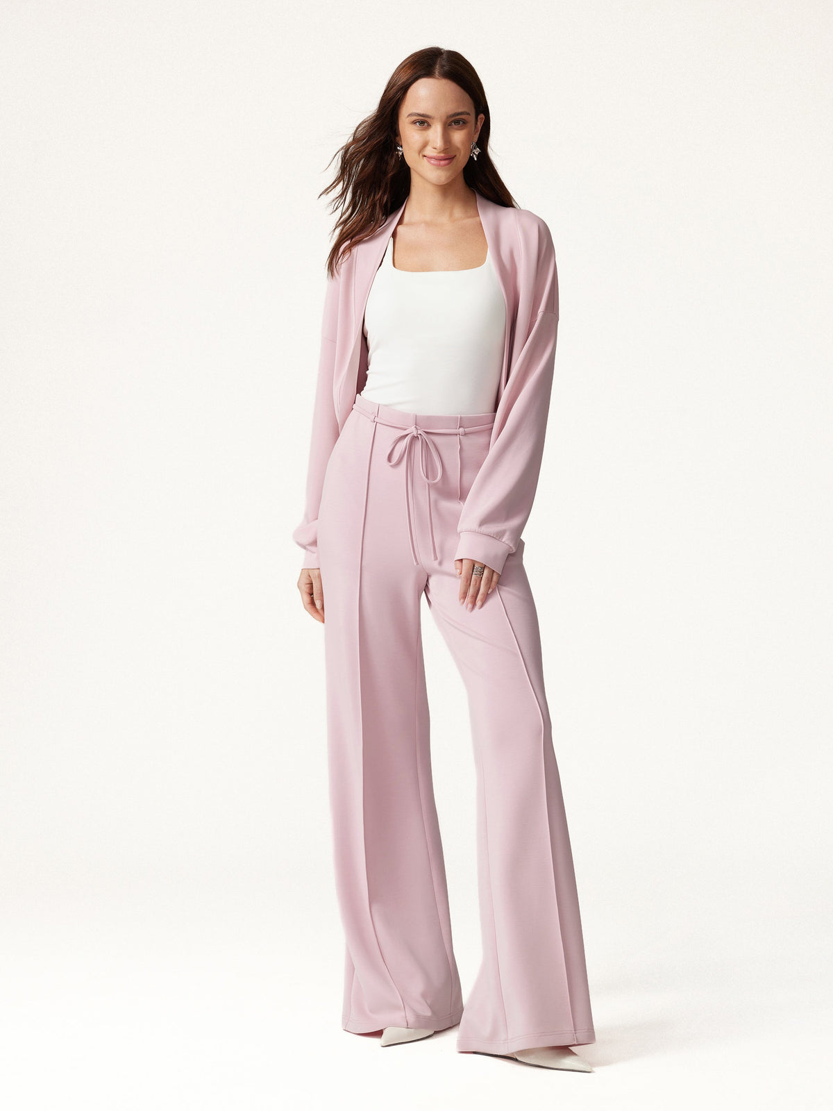 OGLmove Women's 2-Piece Cardigan and Flare Pants Set