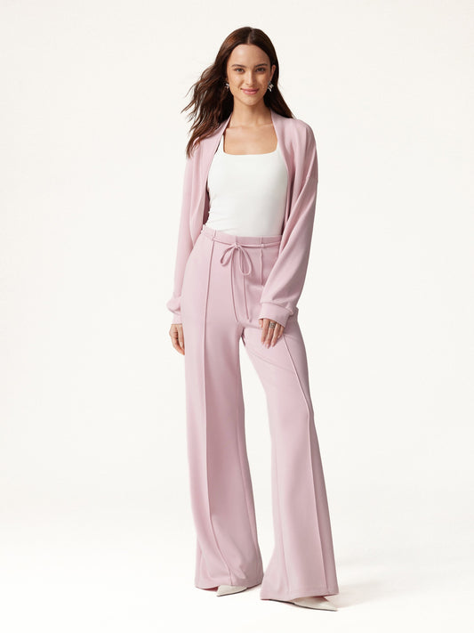 OGLmove Women's Cardigan & High-Rise Flare Pants 2-Piece Set