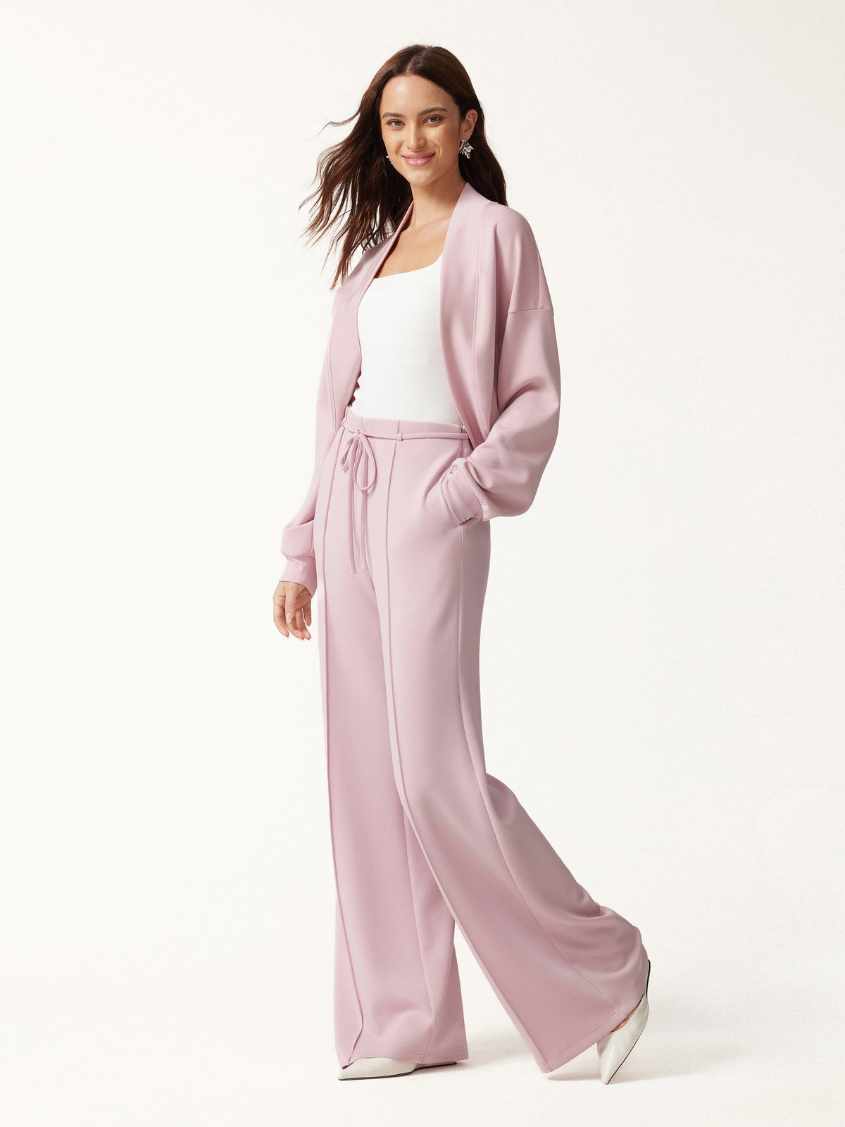 OGLmove Women's 2-Piece Cardigan and Flare Pants Set