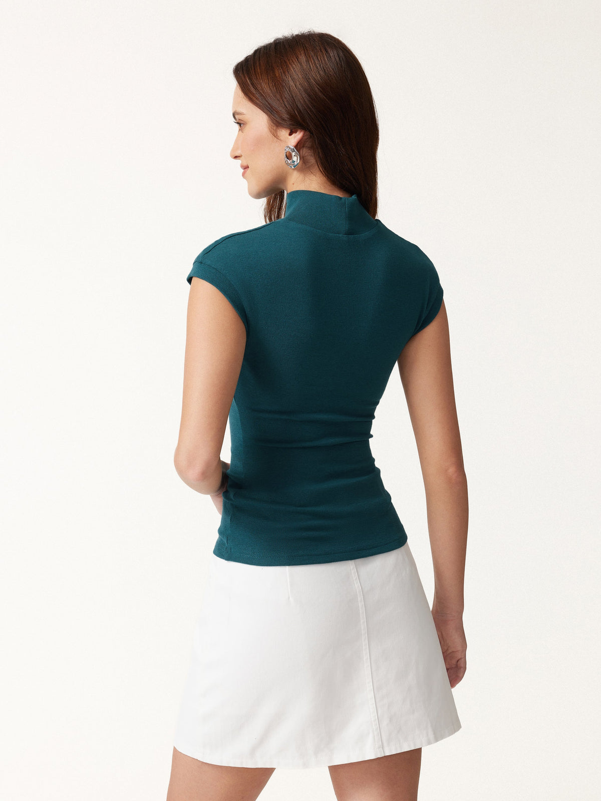 OGLmove Women's Mock Neck Cap Sleeve Brami Top