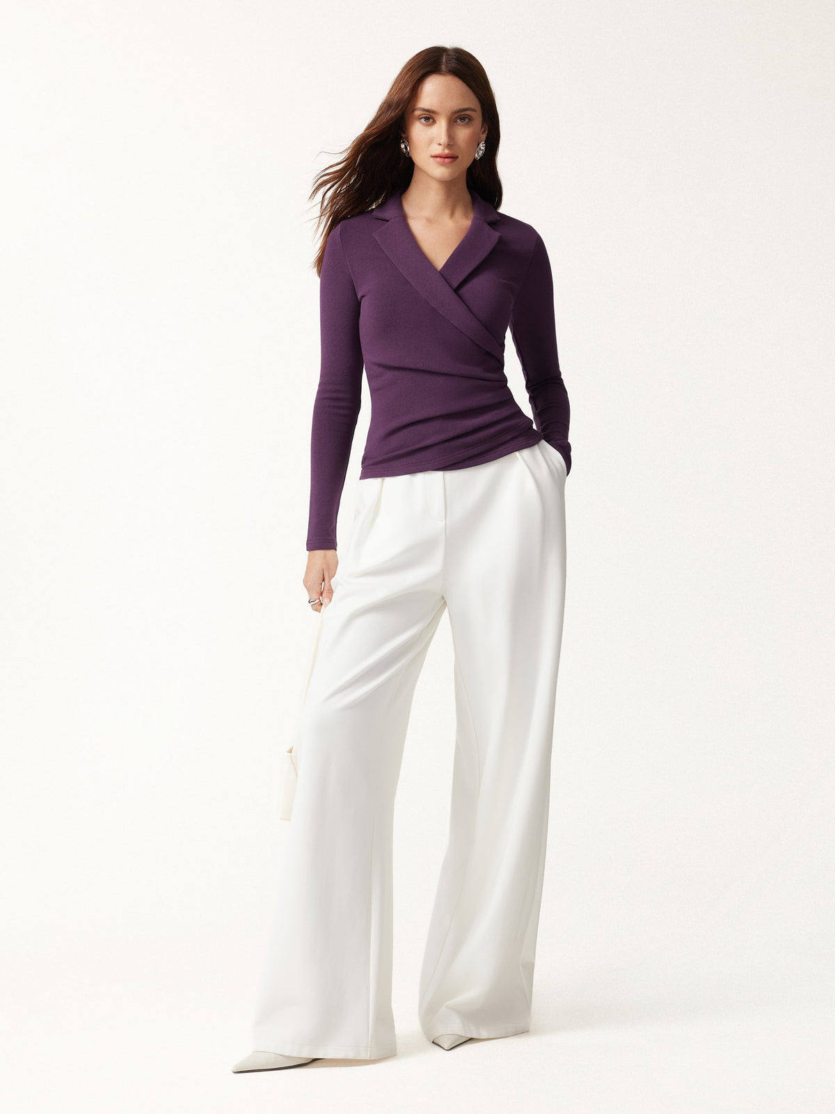 OGLmove Women's Eco-Mousse Collared Surplice Top