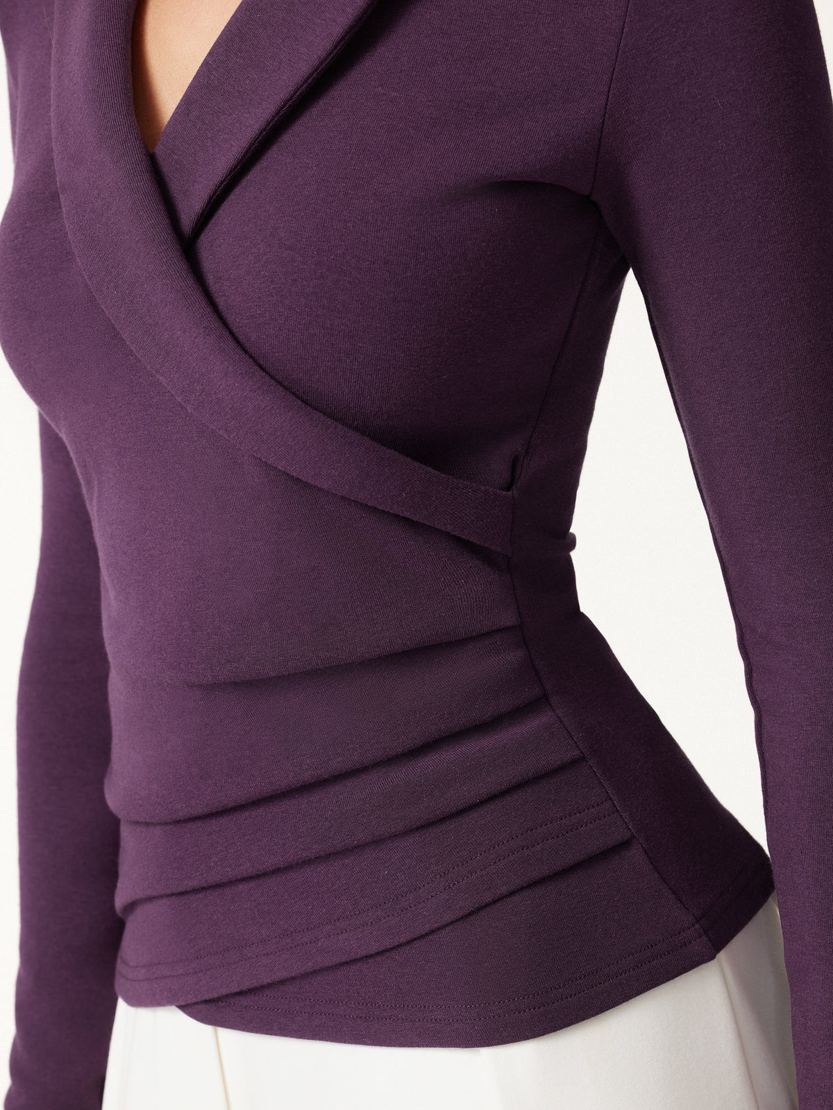 OGLmove Women's Eco-Mousse Collared Surplice Top