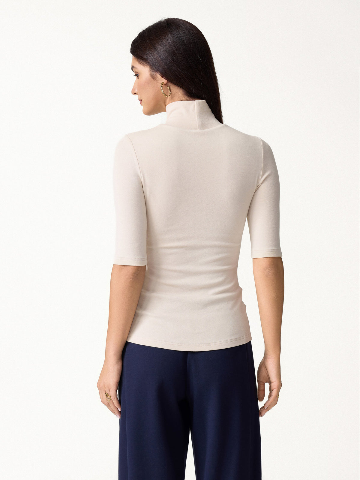 OGLmove Women's Turtleneck Bra Top and High-Rise Wide-Leg Pant Set