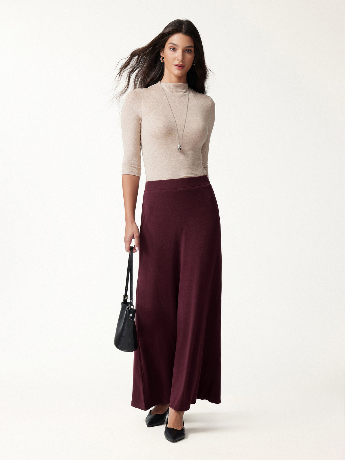 OGLmove Women's Eco-Mousse High-Rise A-Line Maxi Skirt