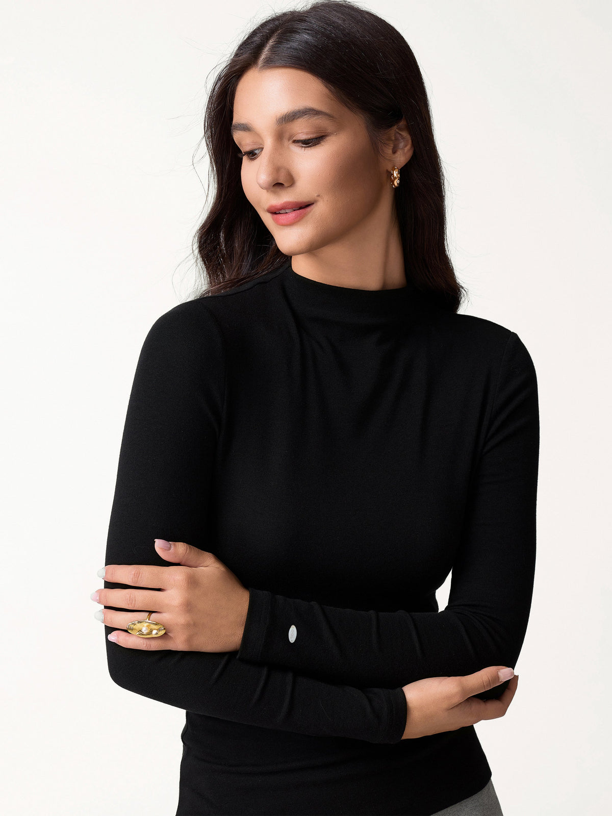 OGLmove Women's LiteWarm Mockneck Long Sleeve Bra Top