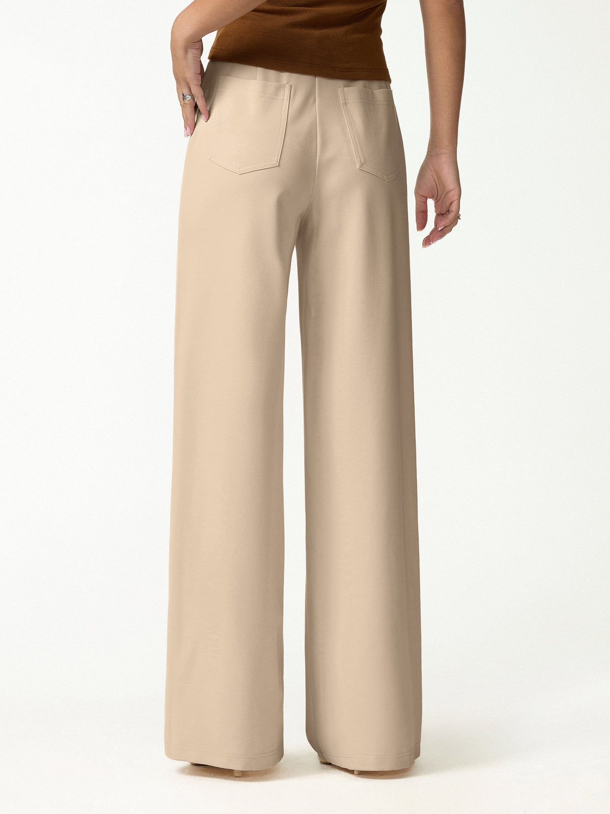 OGLmove Women's Ponte High-Rise Wide-Leg Pants