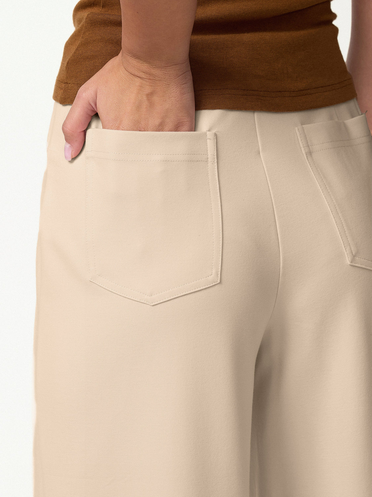 OGLmove Women's Ponte High-Rise Wide-Leg Pants