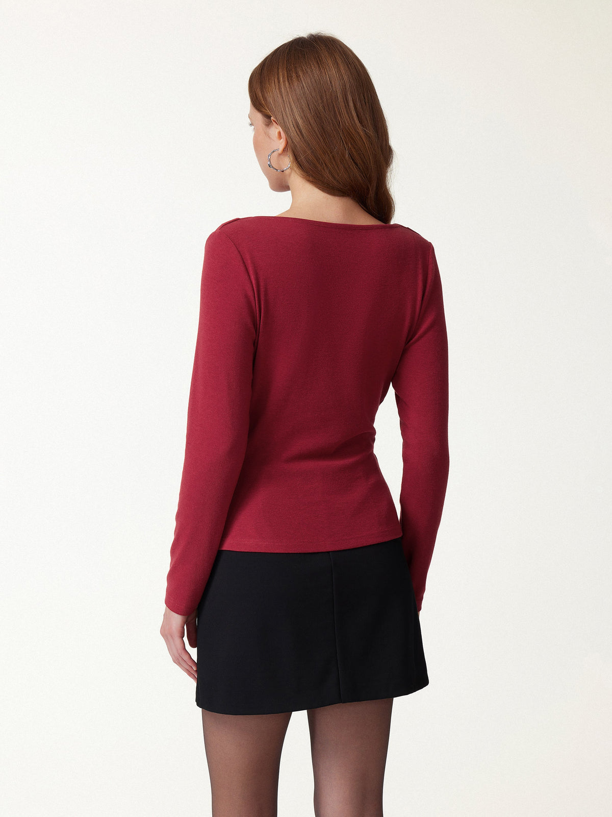 OGLmove Women's Cowl Neck Long Sleeve Draped Top