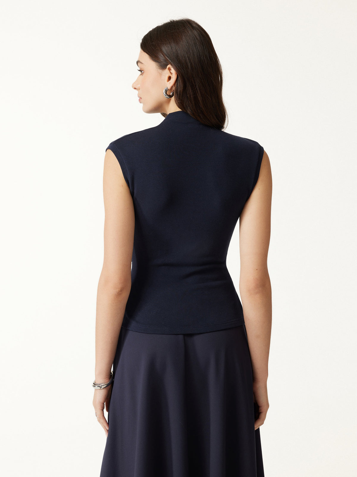 OGLmove Women's Mock Neck Sleeveless Ruched Top