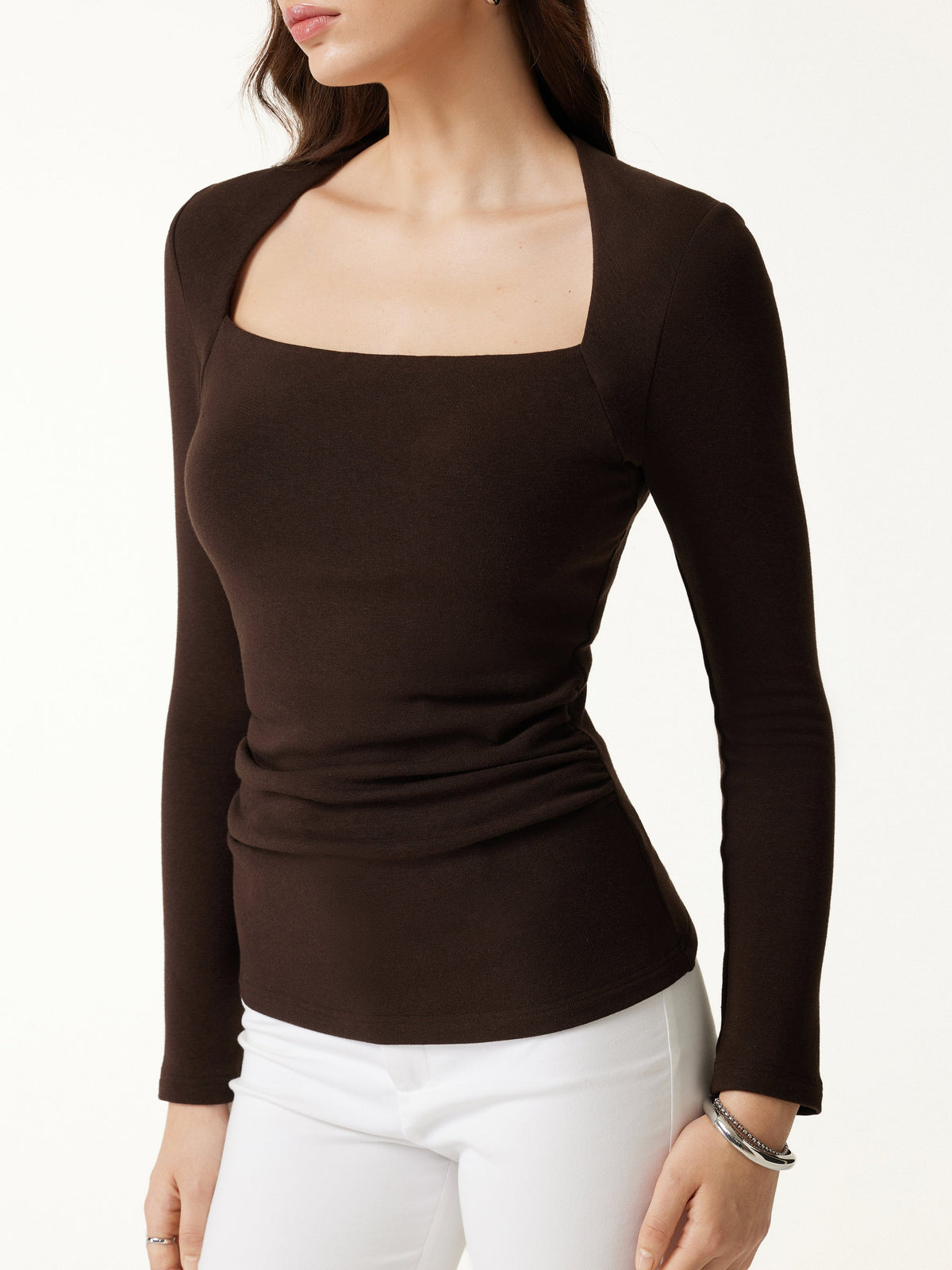 OGLmove Women's Eco-Mousse® Trapeze Neck Ruched Bra Top