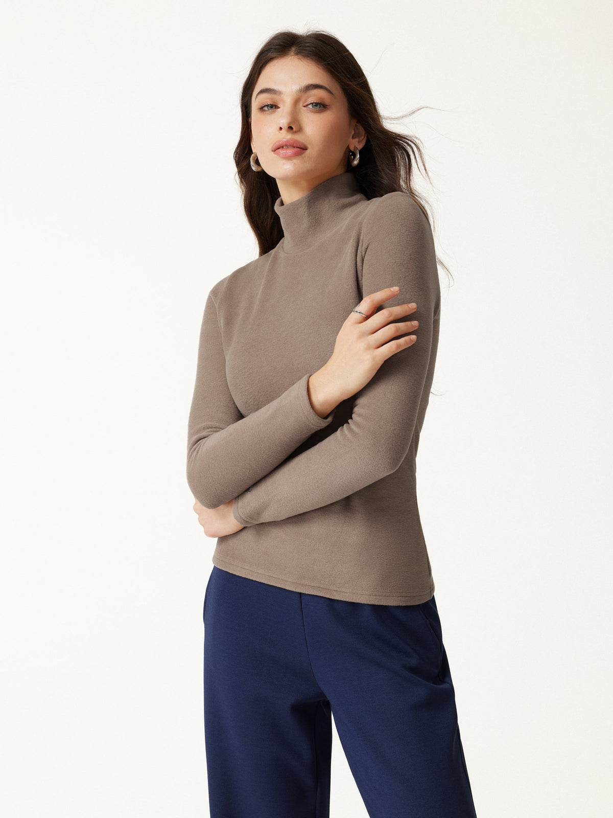 OGLmove Women's MaxWarm Turtleneck Long Sleeve Bra Top