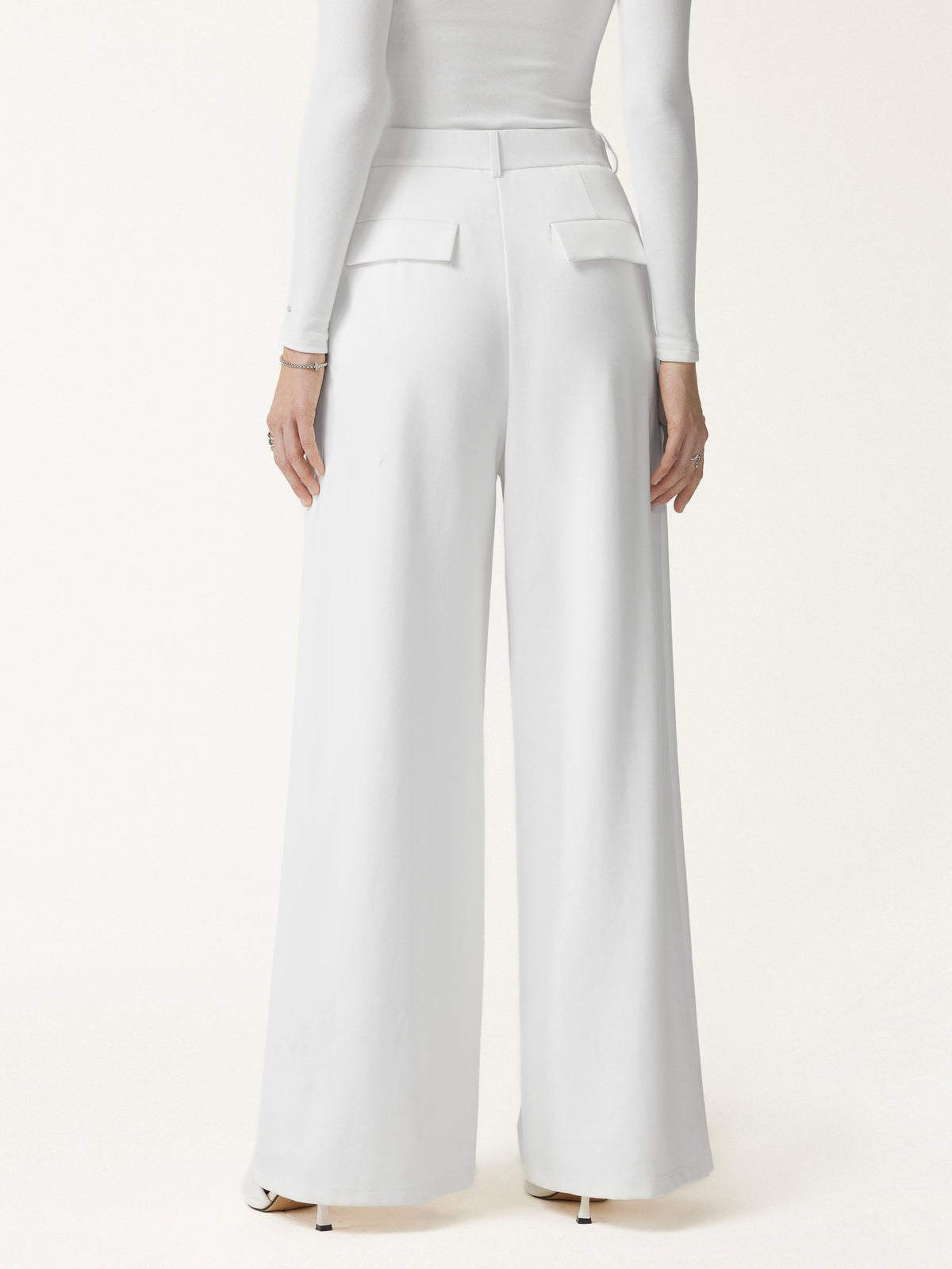 OGLmove Women's Not-See-Thru High-Rise Wide-Leg Pants